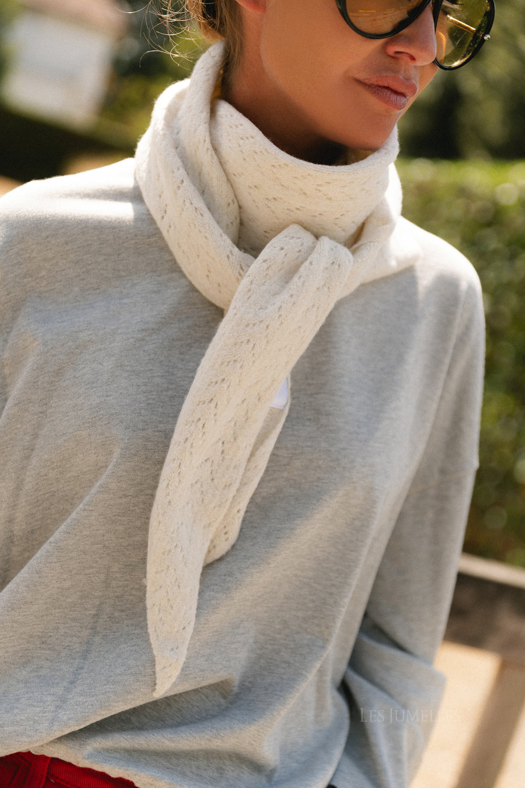 VISelah pointelle knit scarf birch