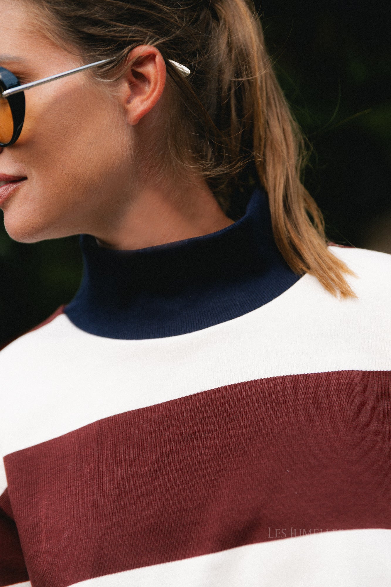 Tess striped sweatshirt burgundy/light grey melange