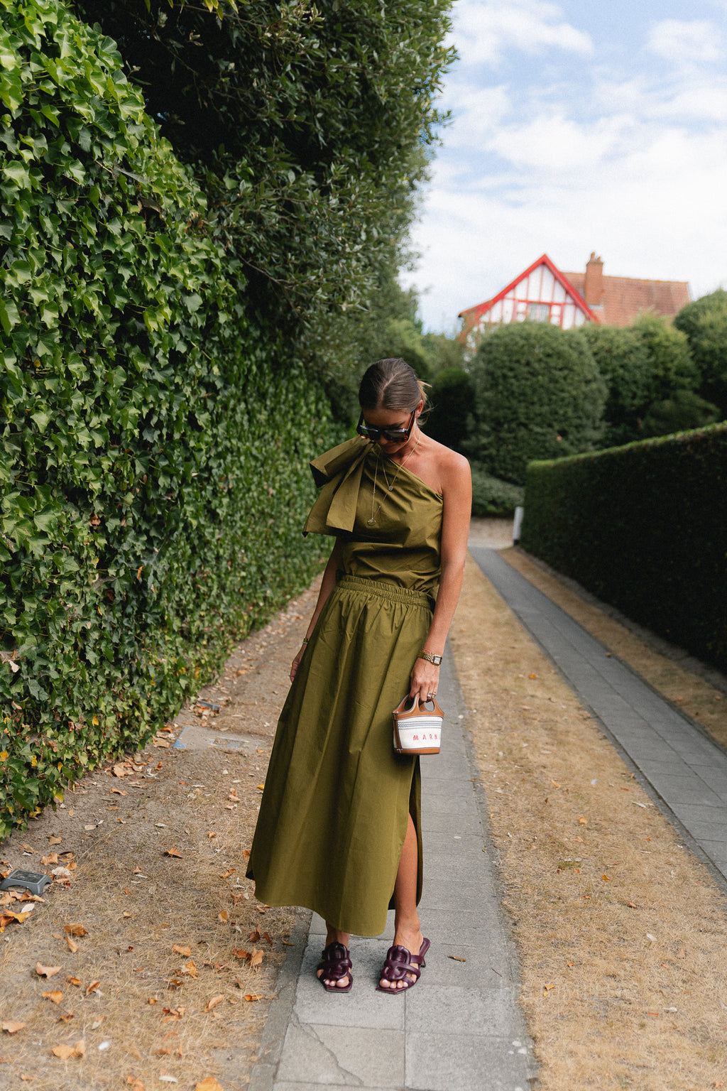 Emmilou maxi skirt green olive