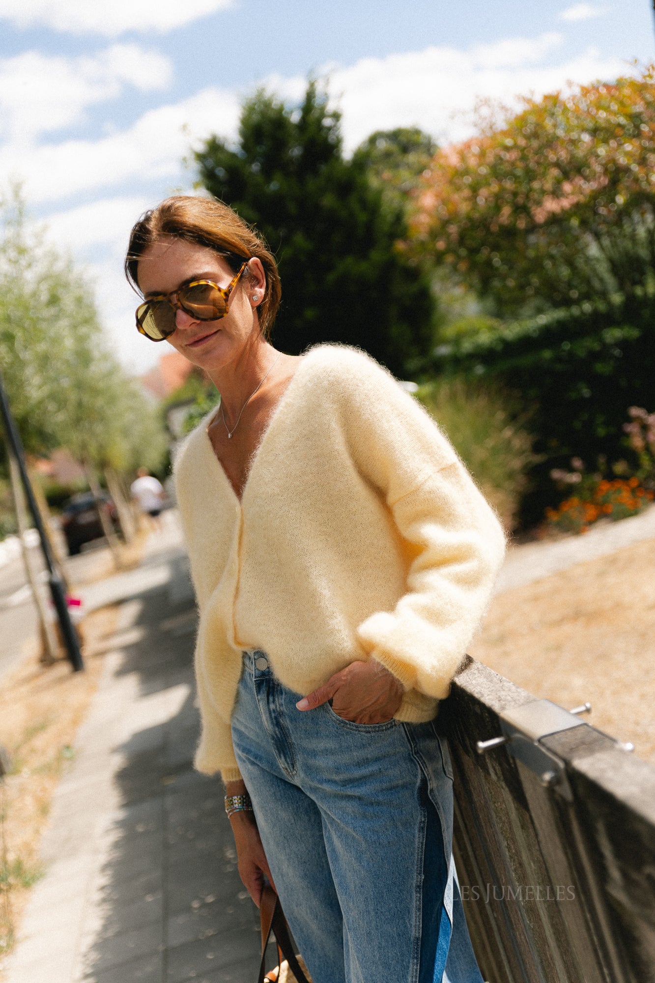 Penelope mohair cardigan butter yellow