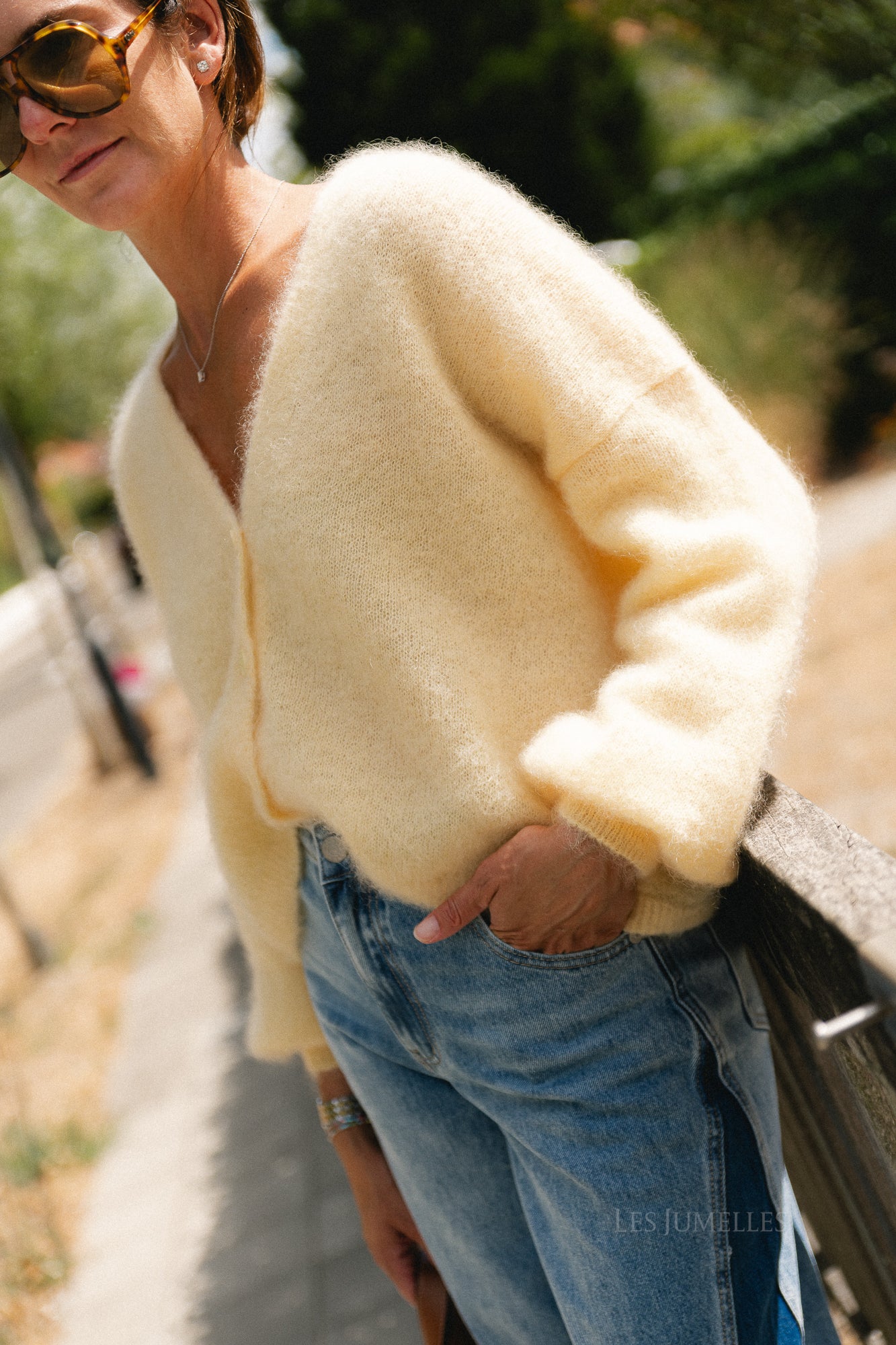 Penelope mohair cardigan butter yellow