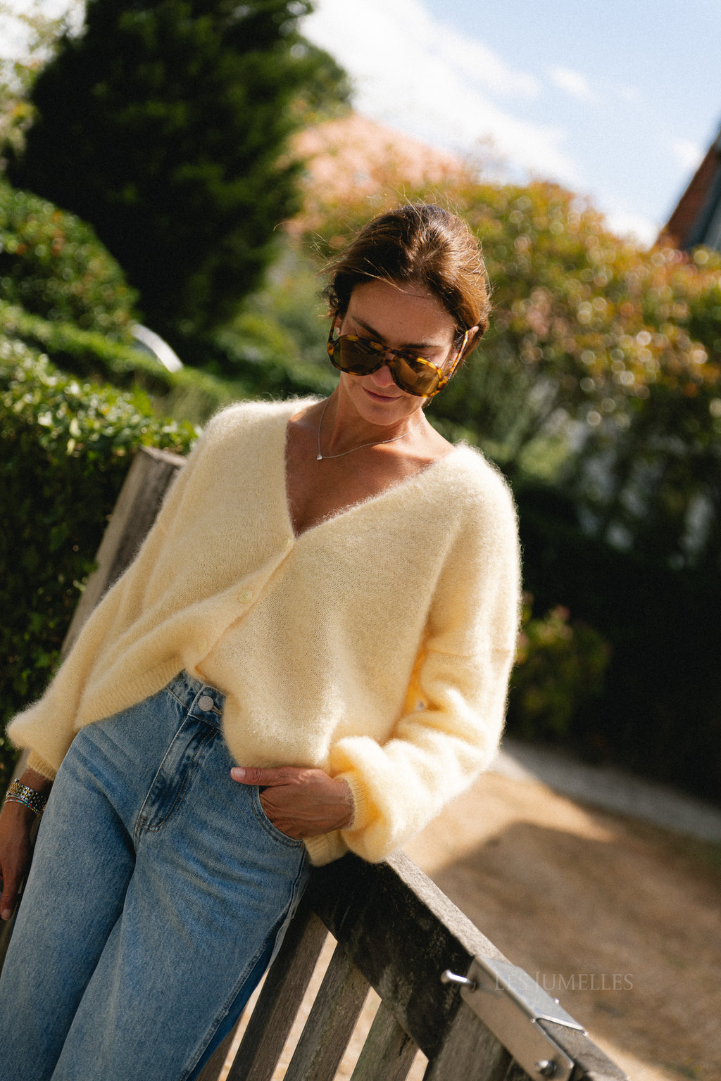 Penelope mohair cardigan butter yellow