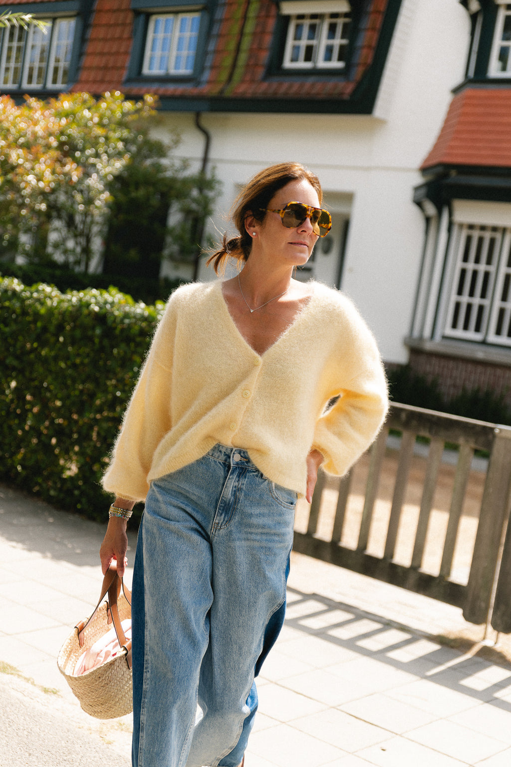 Penelope mohair cardigan butter yellow