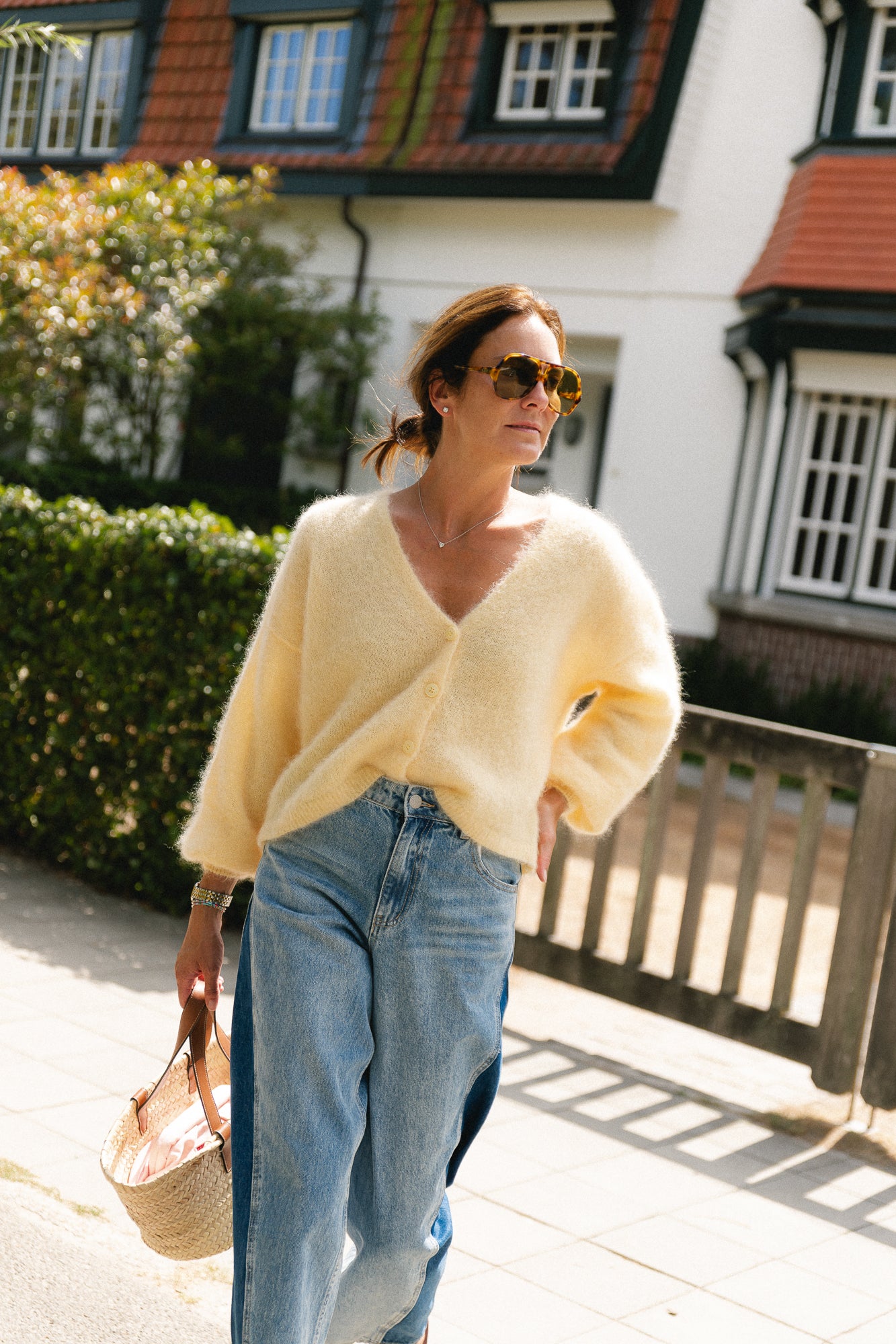 Penelope mohair cardigan butter yellow