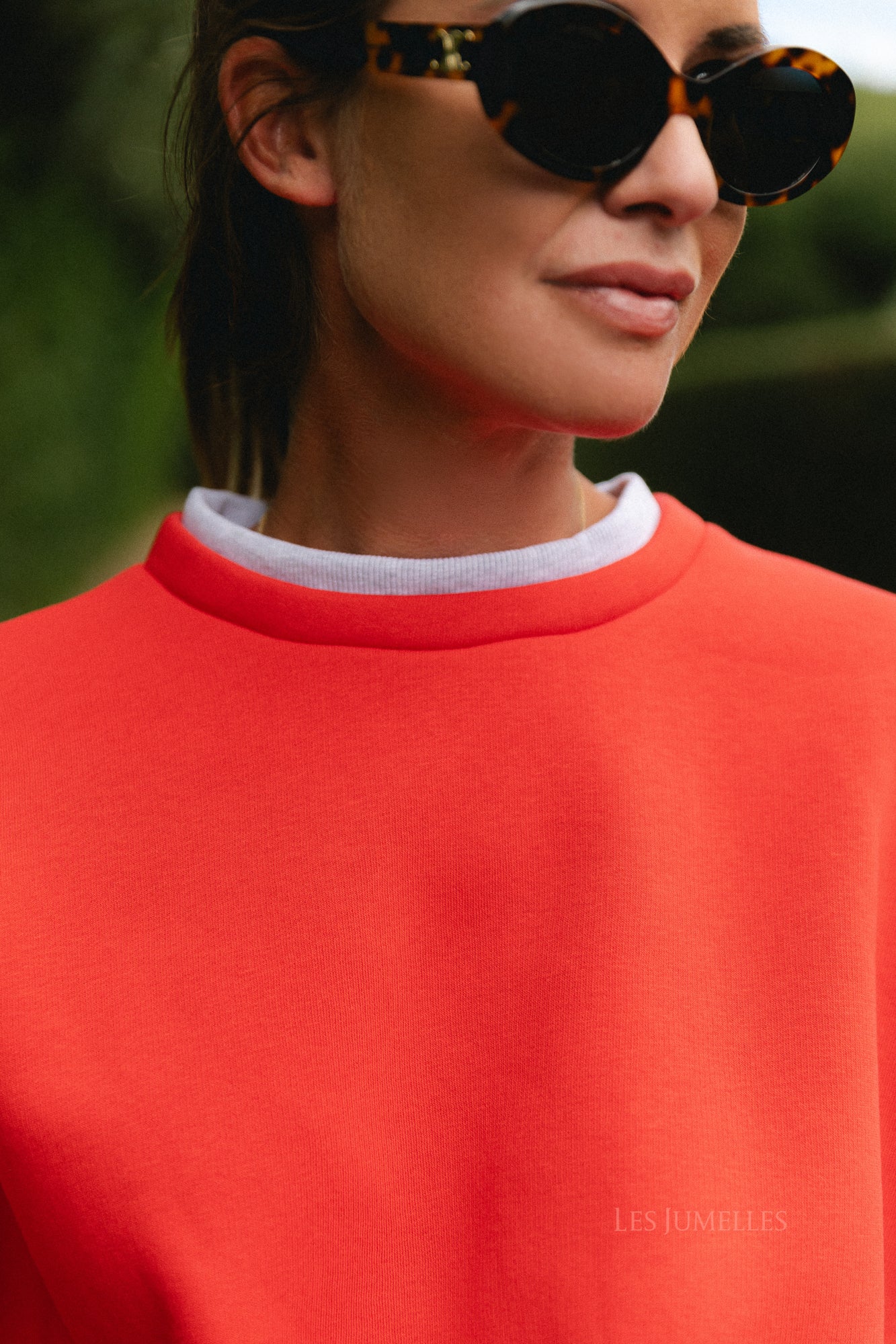 Anna sweater red/light grey