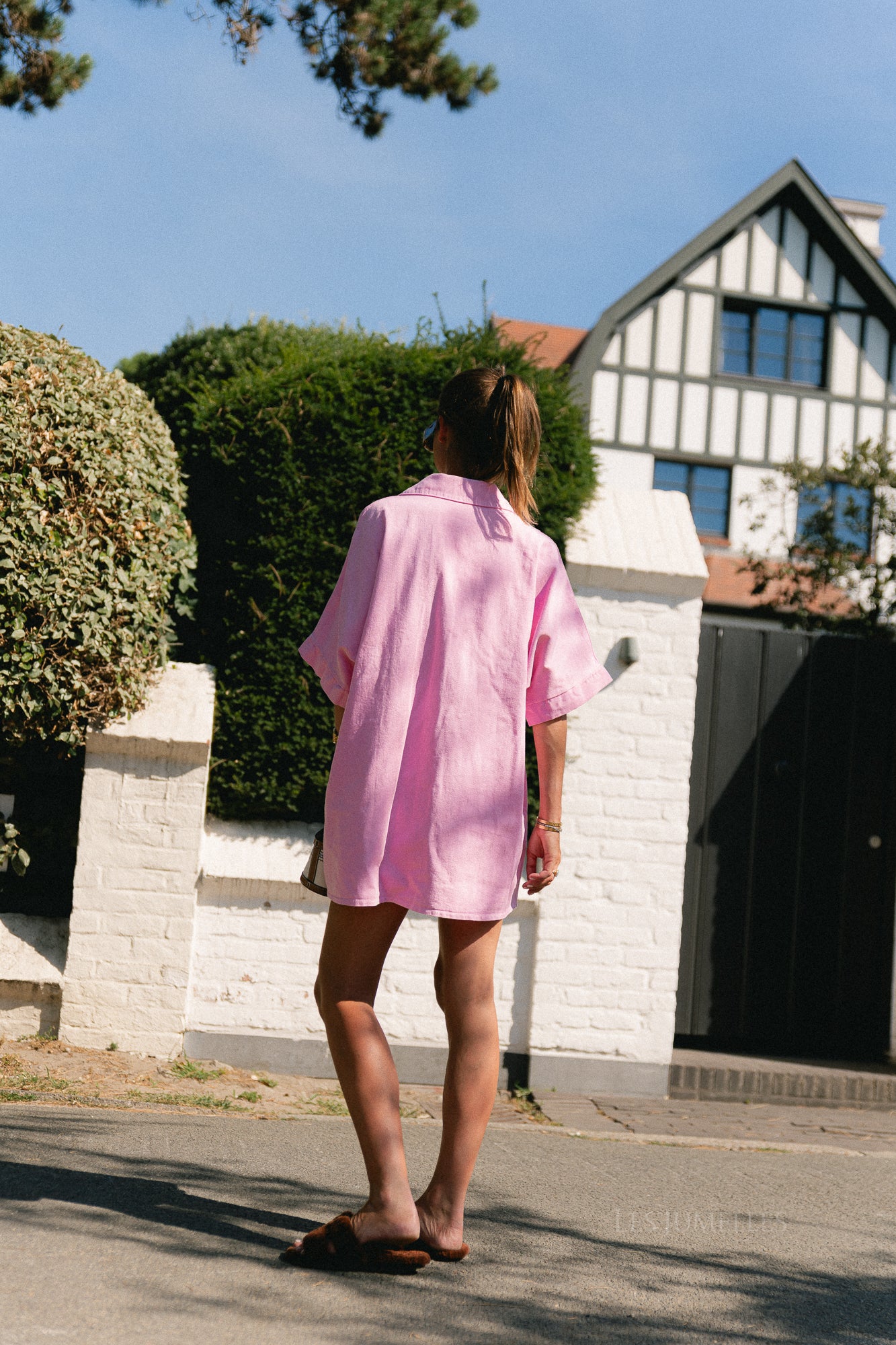 Anissa denim dress pink