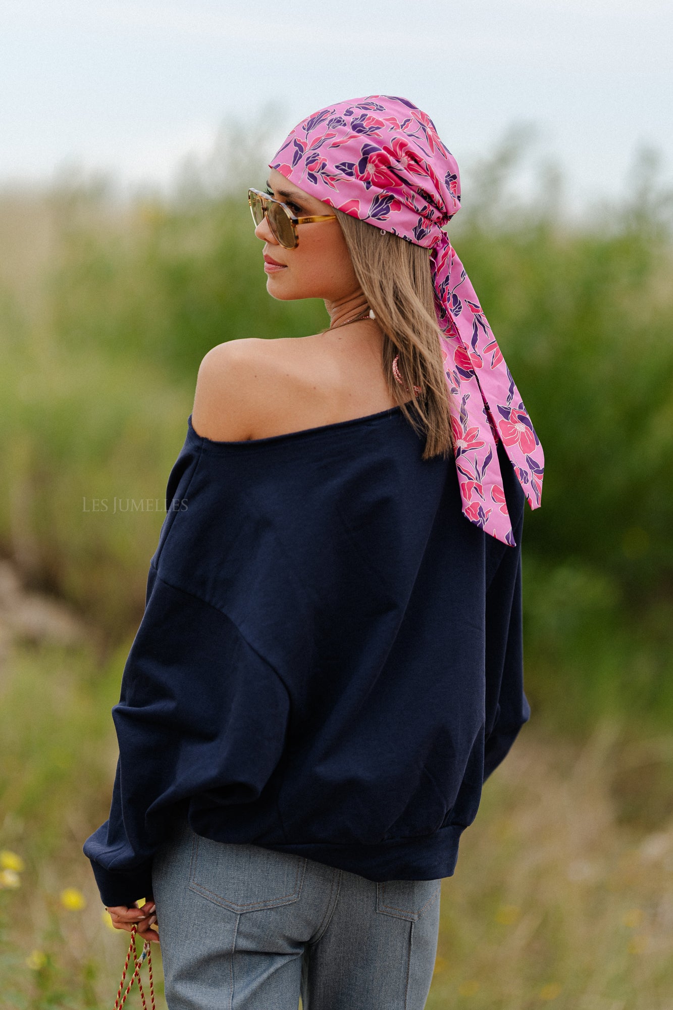 Olga off shoulder sweater navy