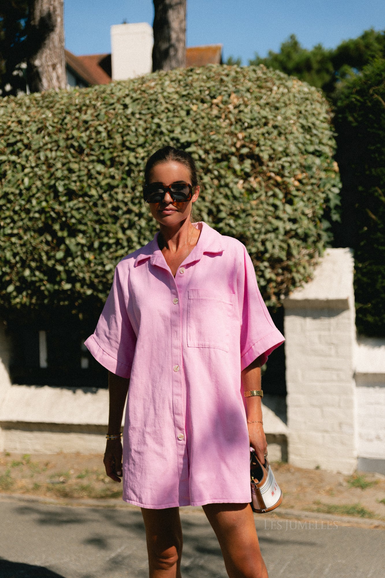 Anissa denim dress pink