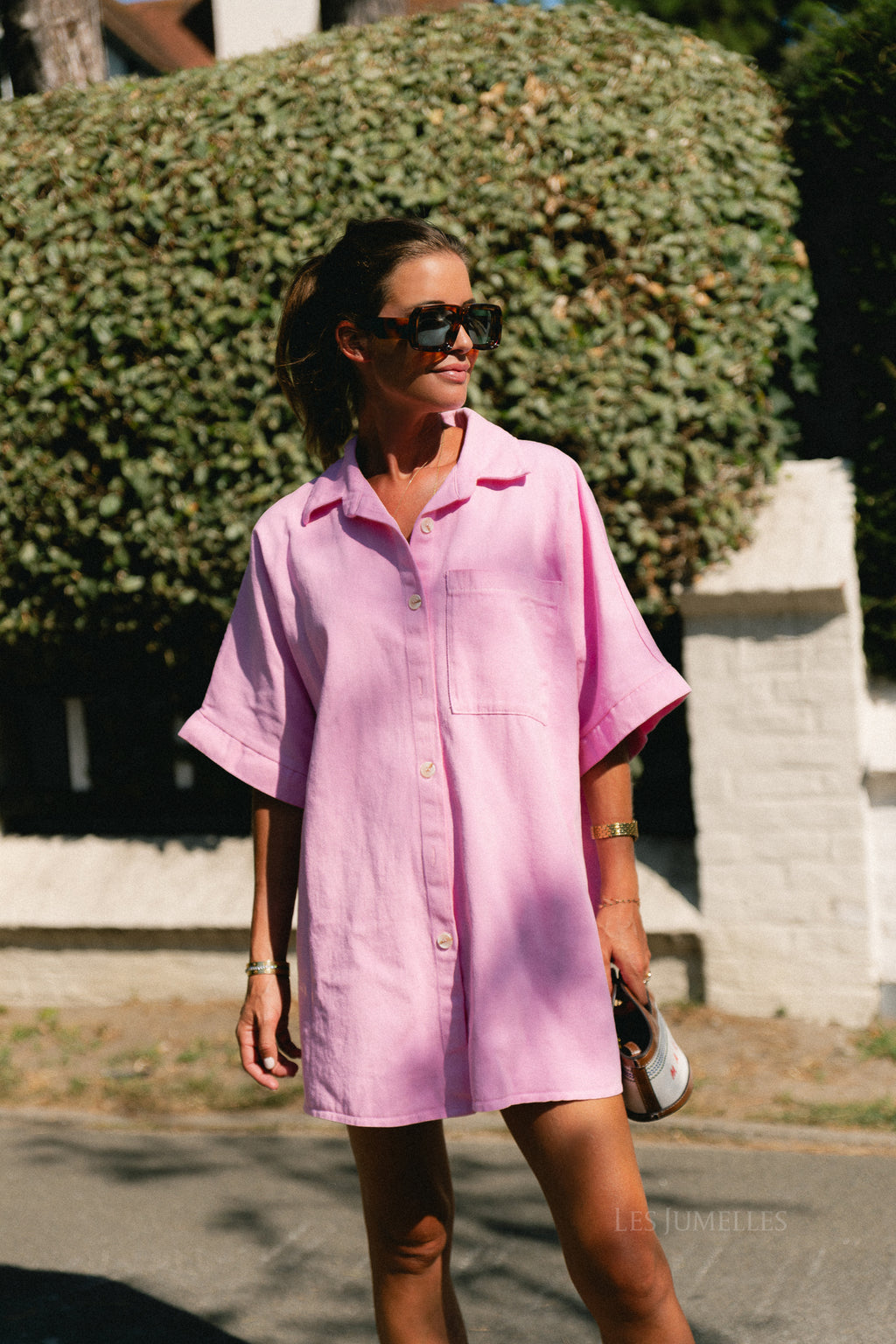 Anissa denim dress pink