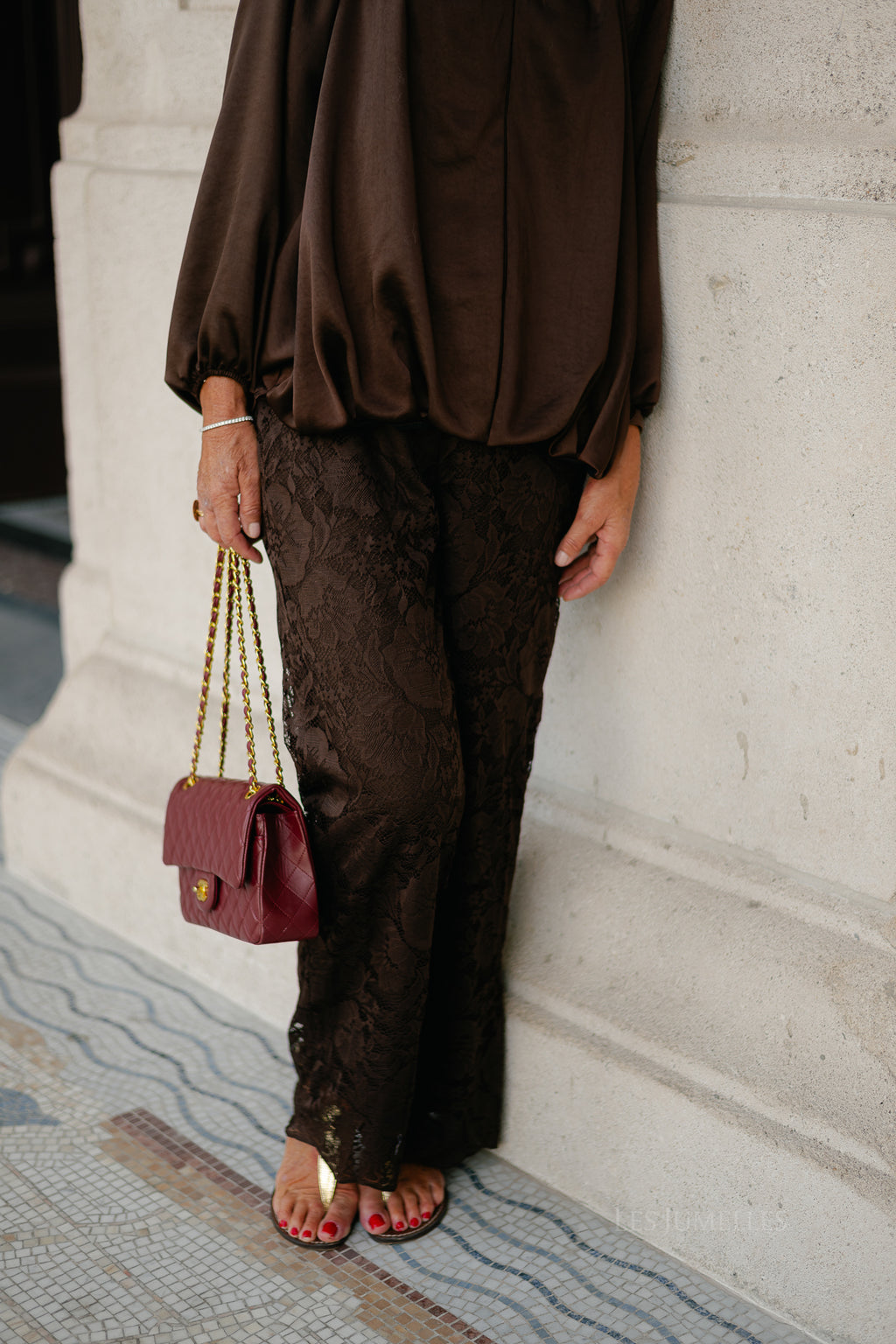 VIMaye HW lace pants coffee bean