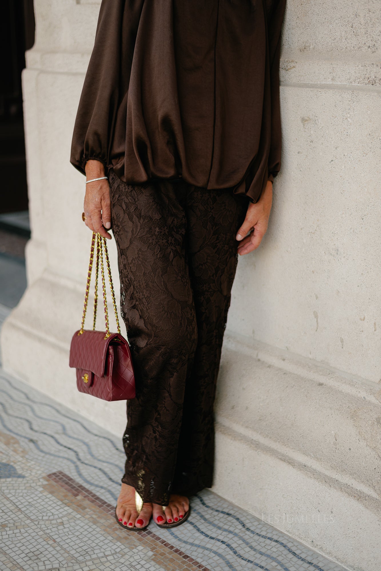 VIMaye HW lace pants coffee bean