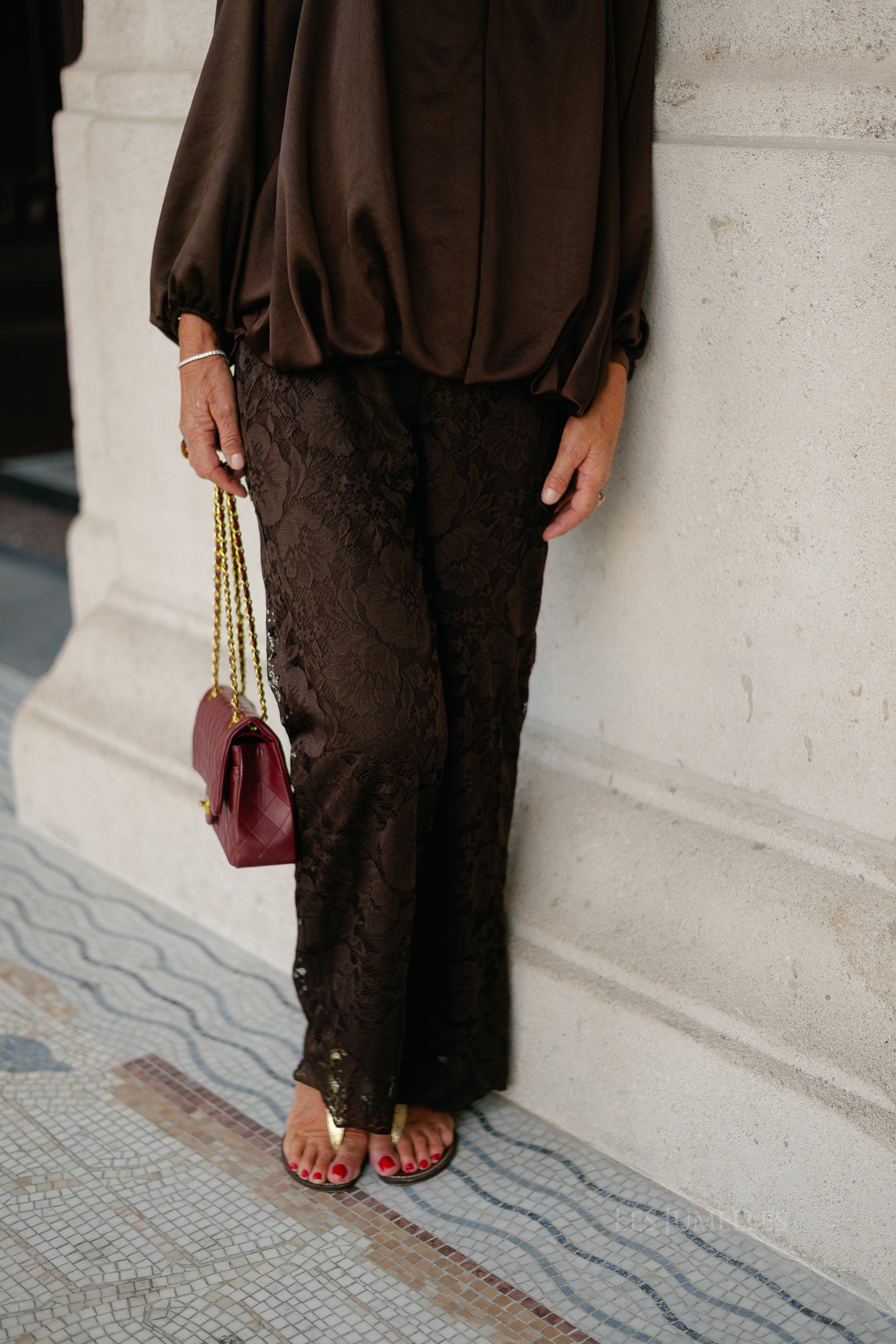 VIMaye HW lace pants coffee bean