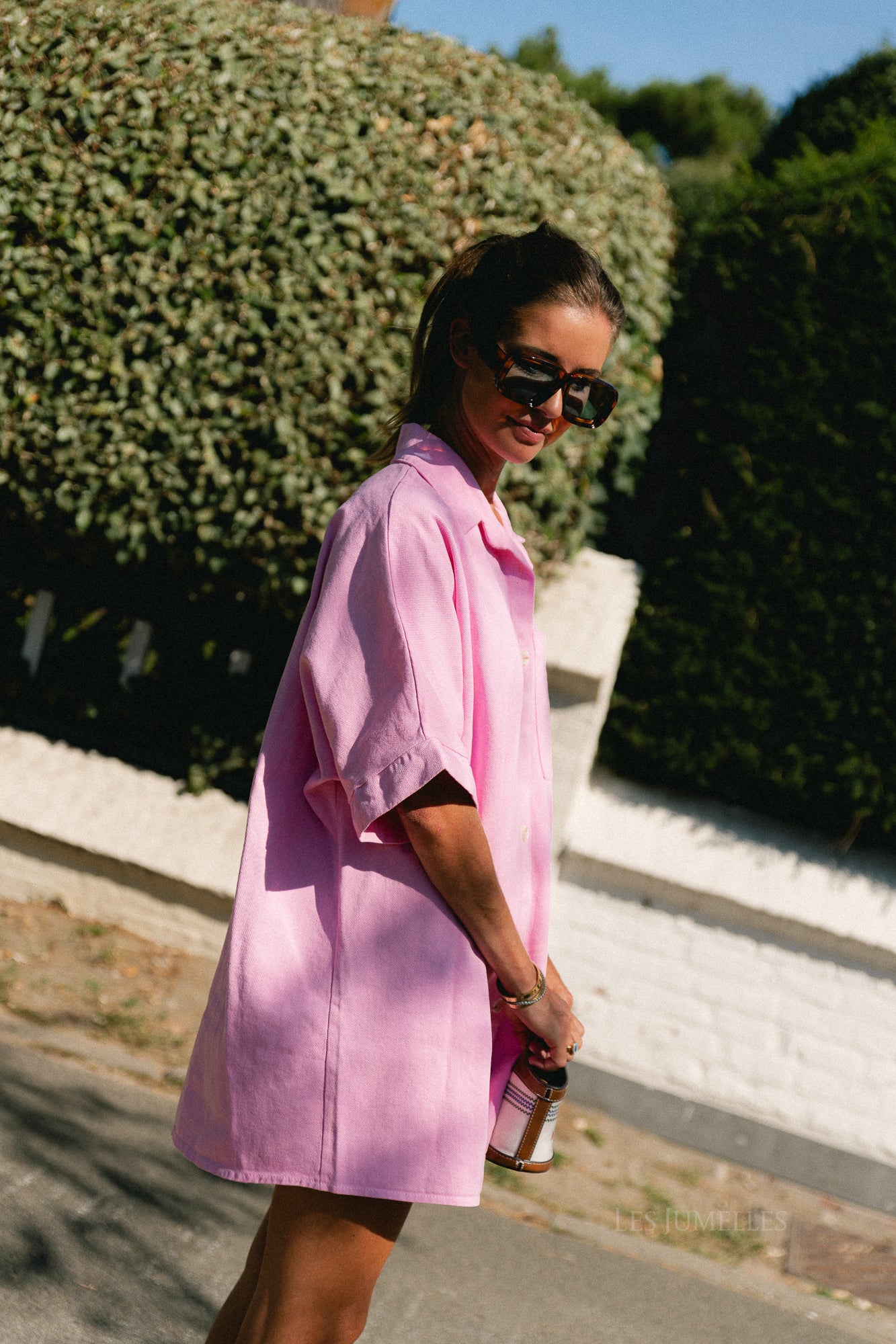 Anissa denim dress pink