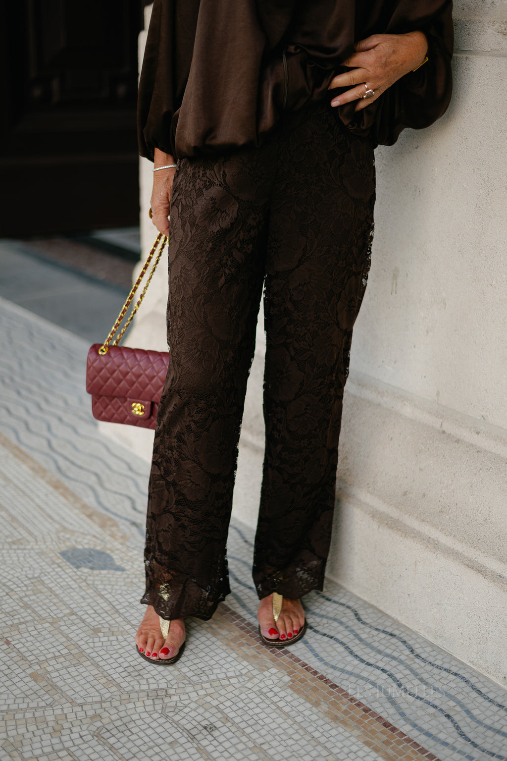 VIMaye HW lace pants coffee bean