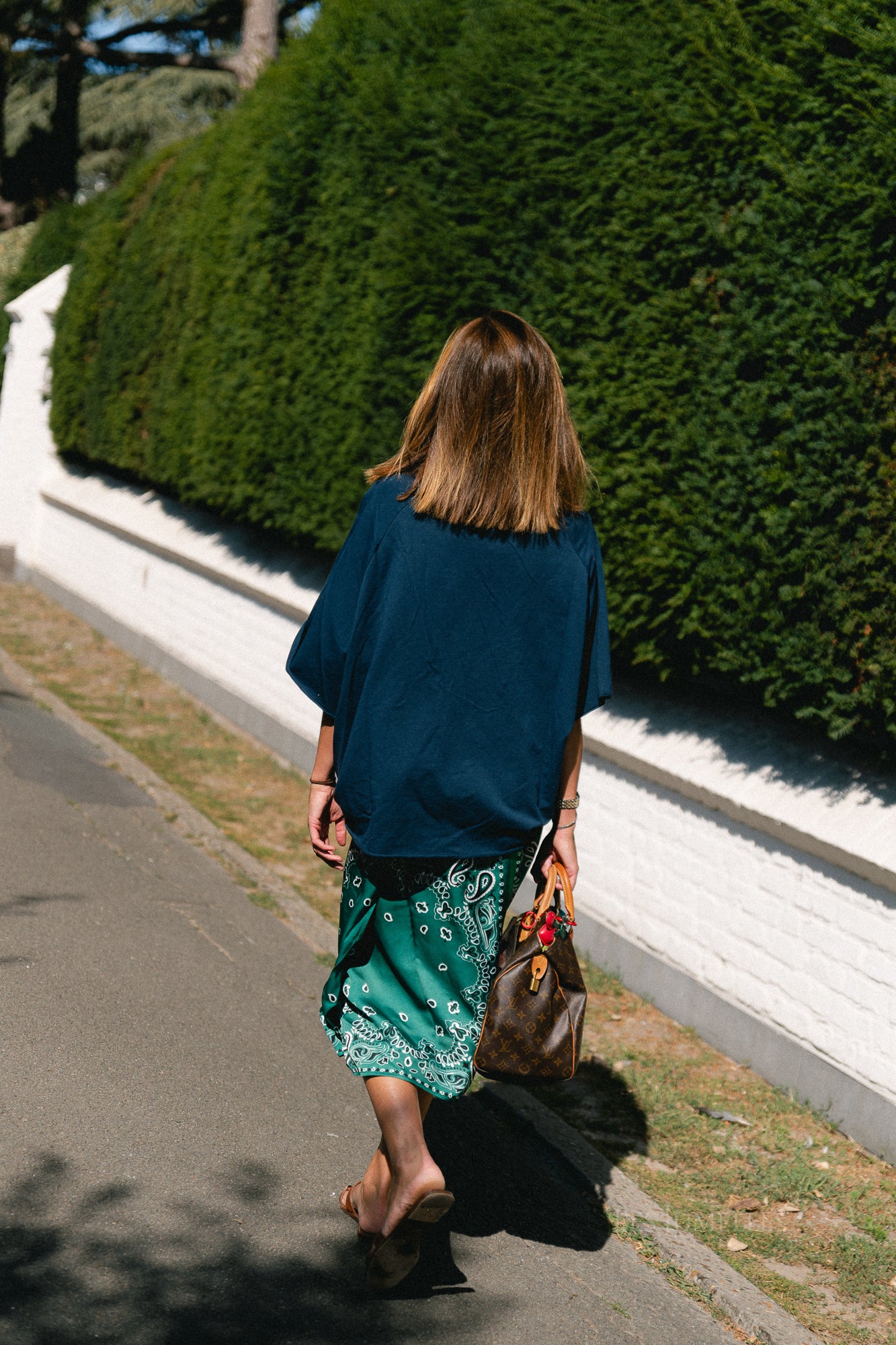 Evie wrap skirt paisley print green