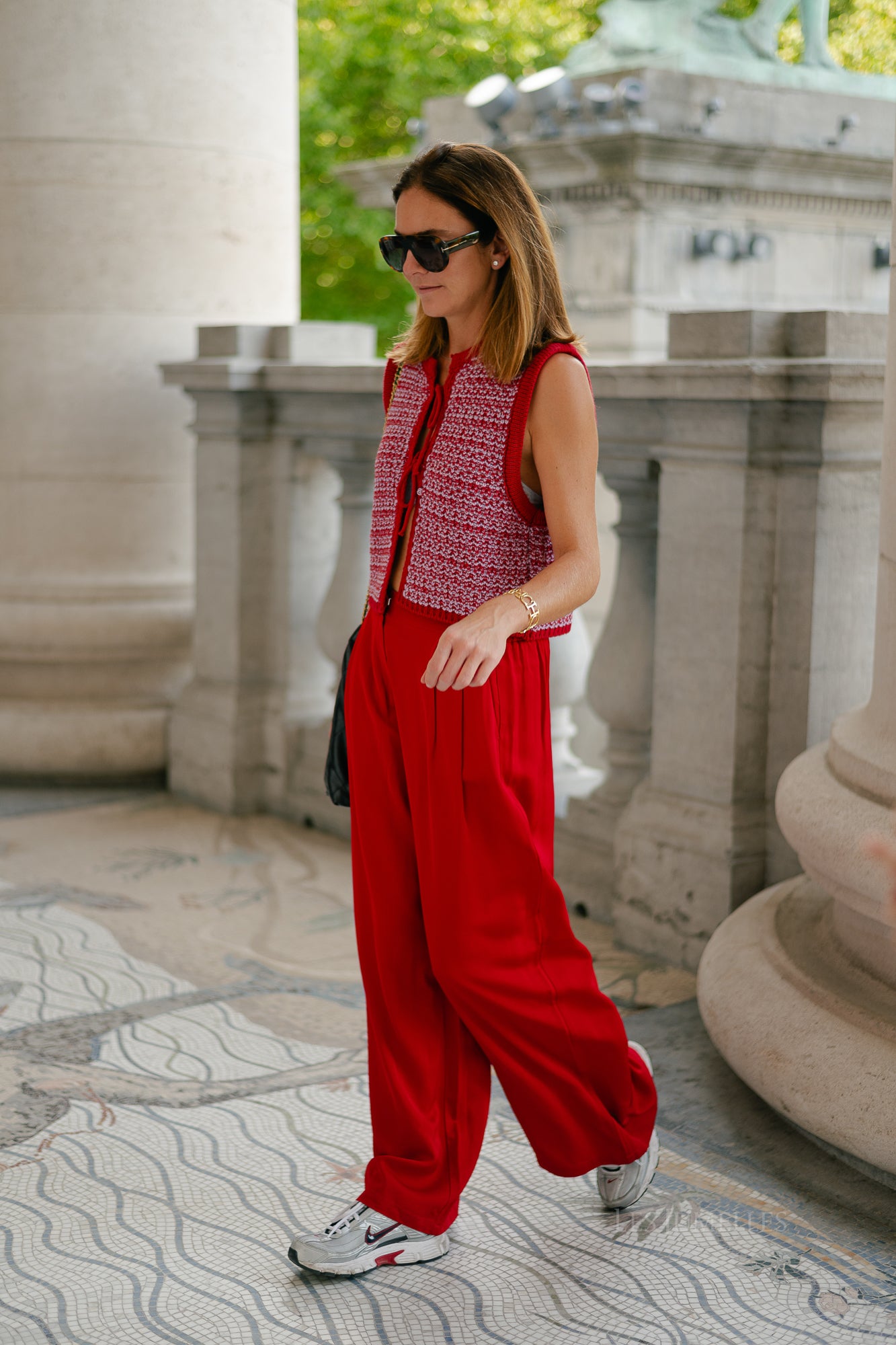Alize knitted tie top red/lilac