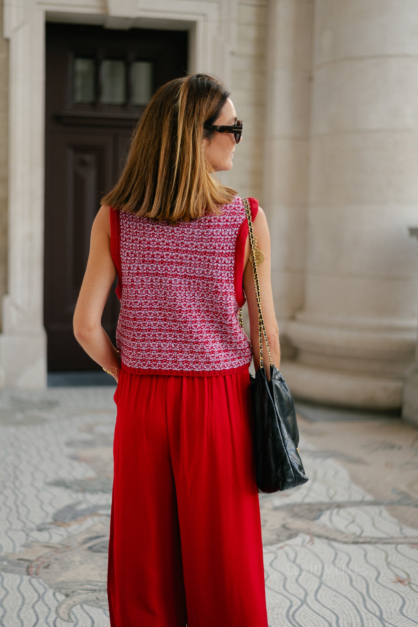 Alize knitted tie top red/lilac