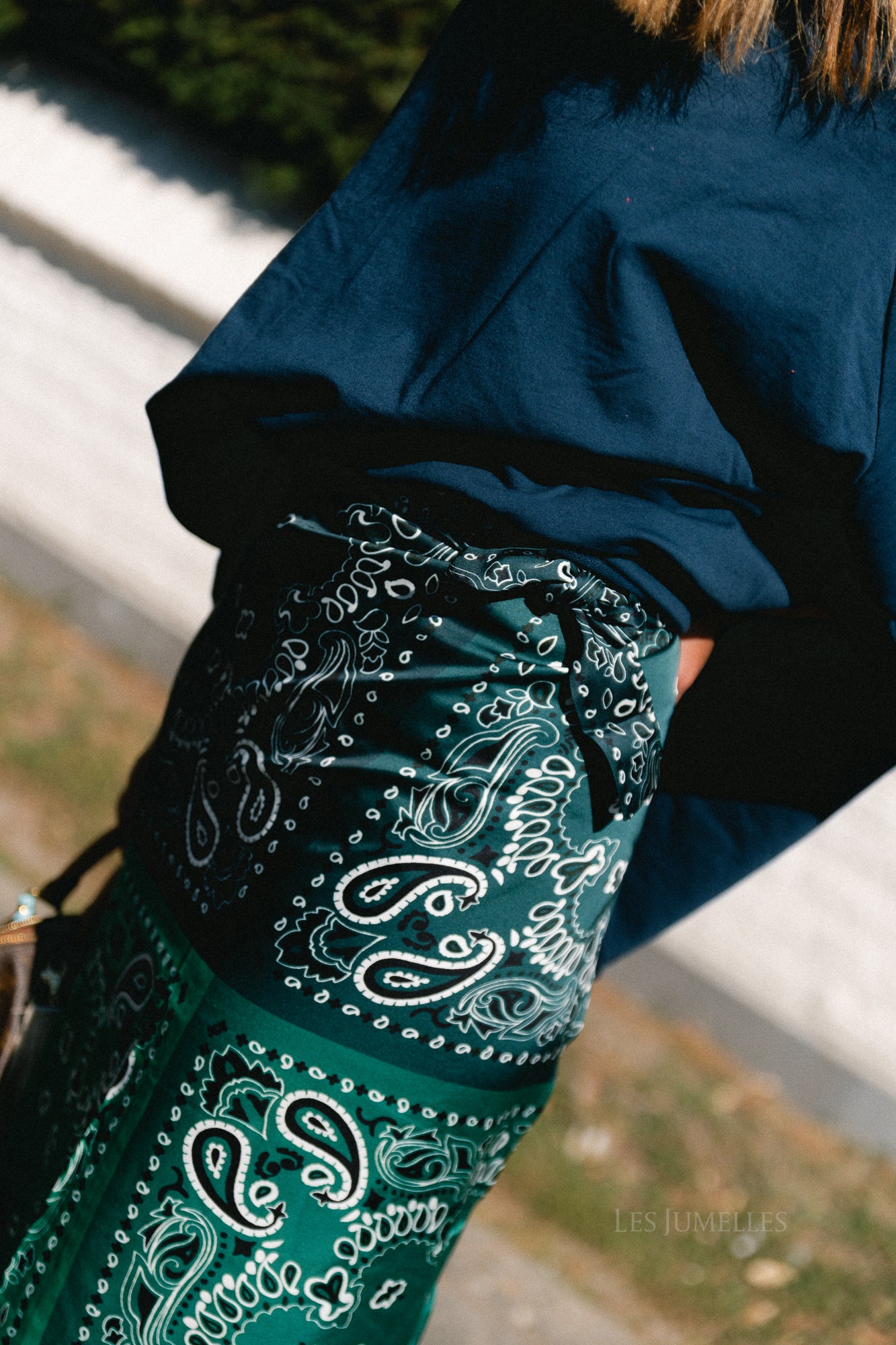 Evie wrap skirt paisley print green