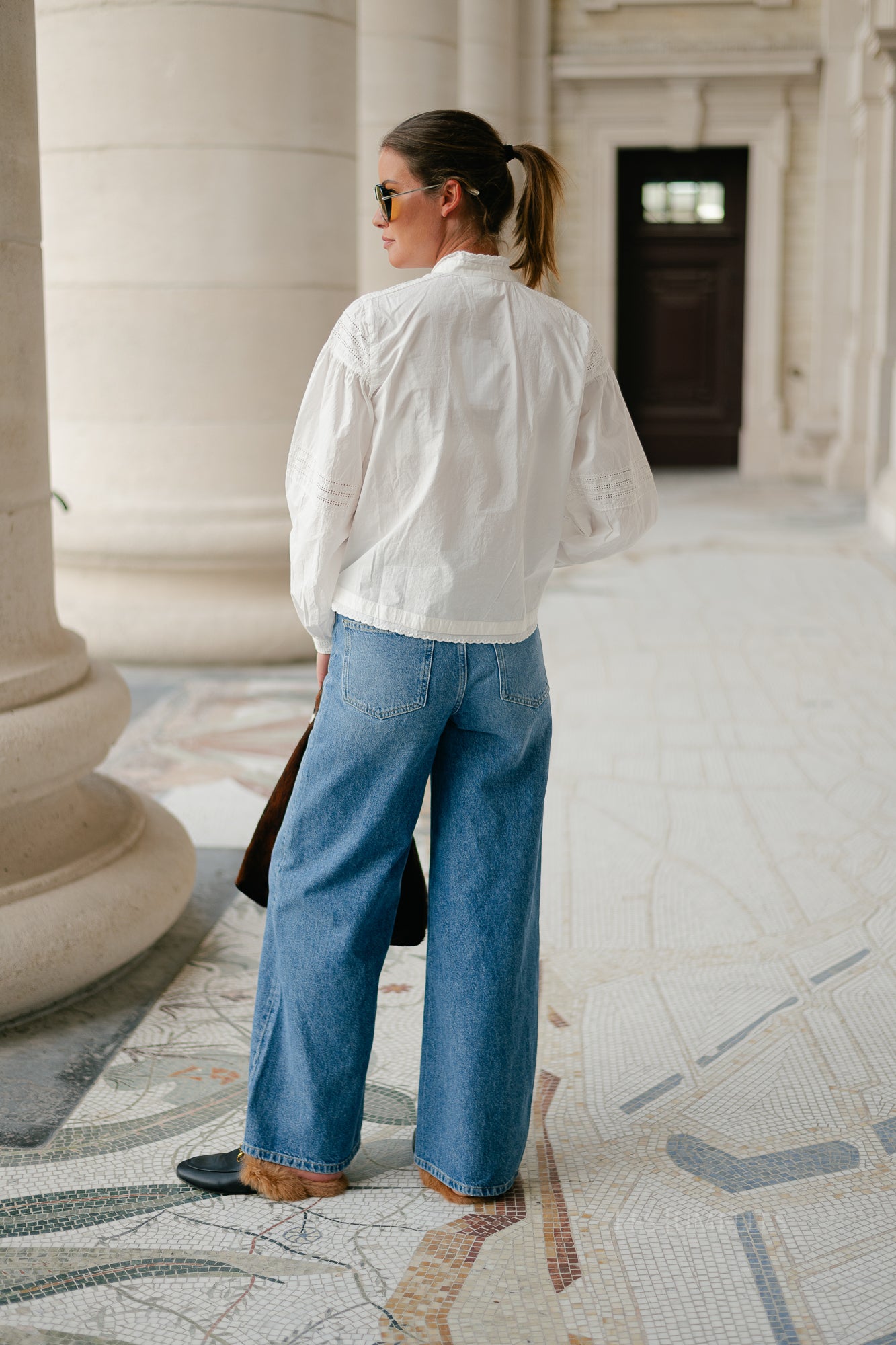 ROUCarolina LS china collar shirt cloud dancer