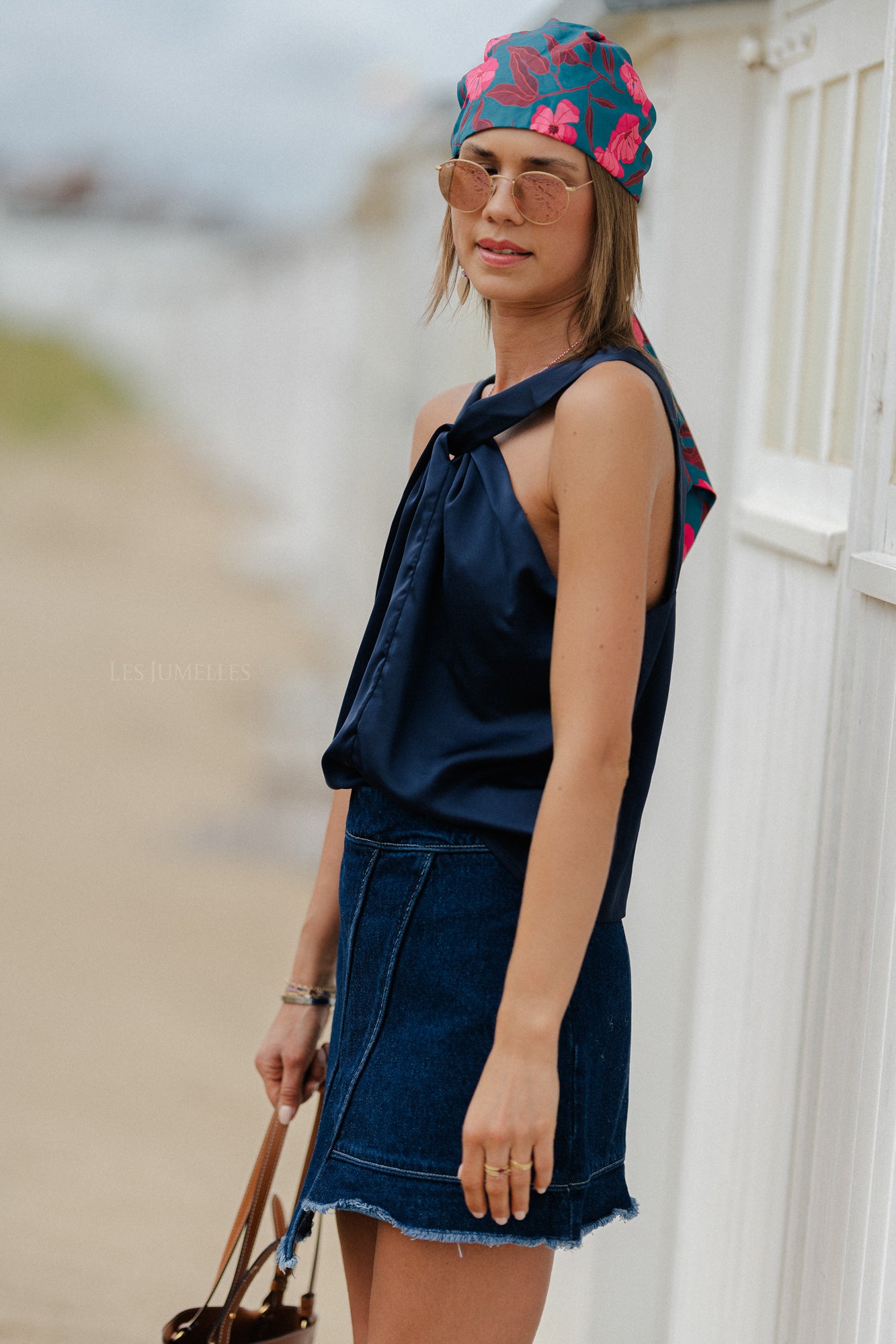 Coco korte denim rok donkerblauw