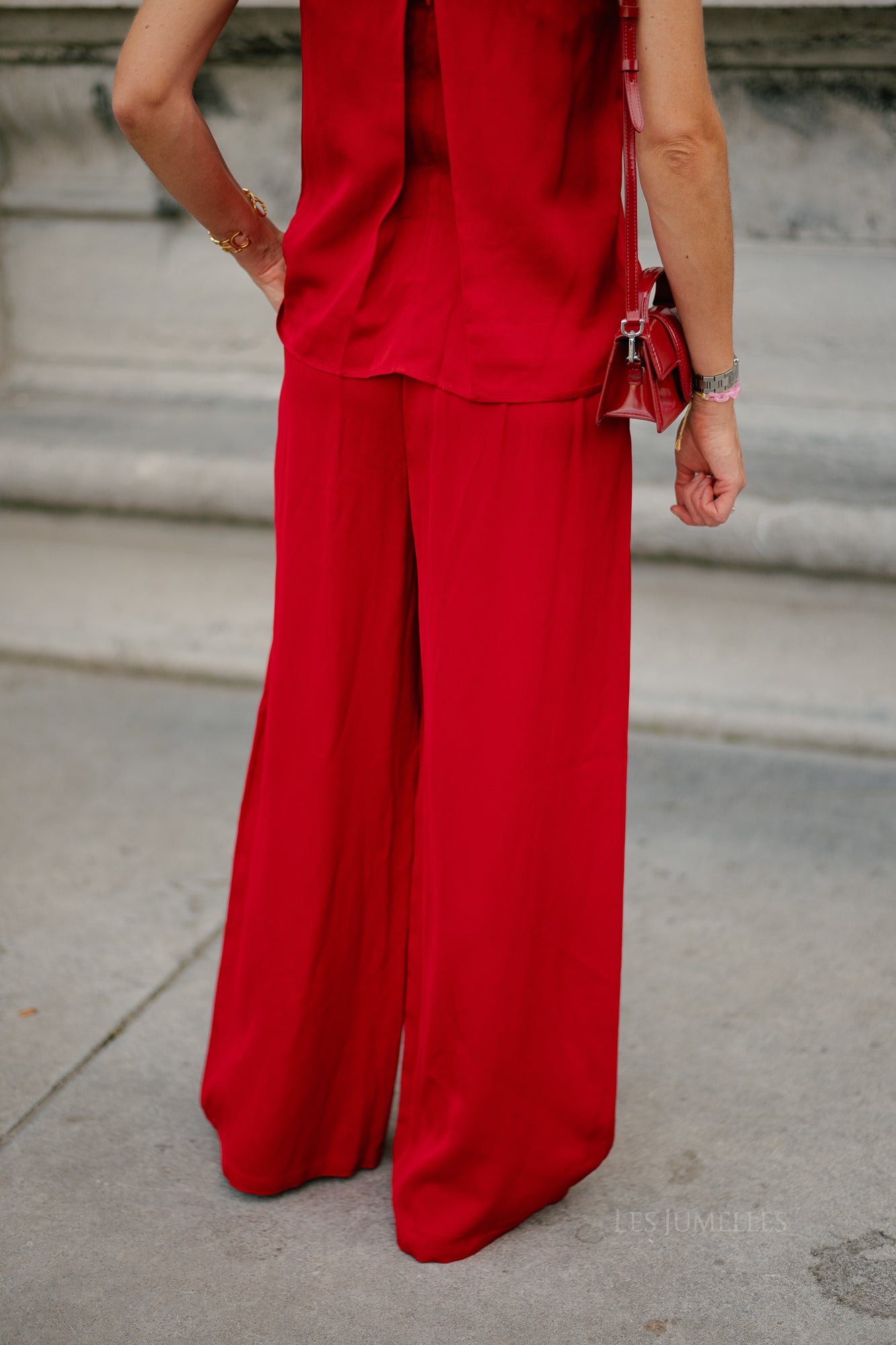 SLFLeonore HW wide pant equestrian red