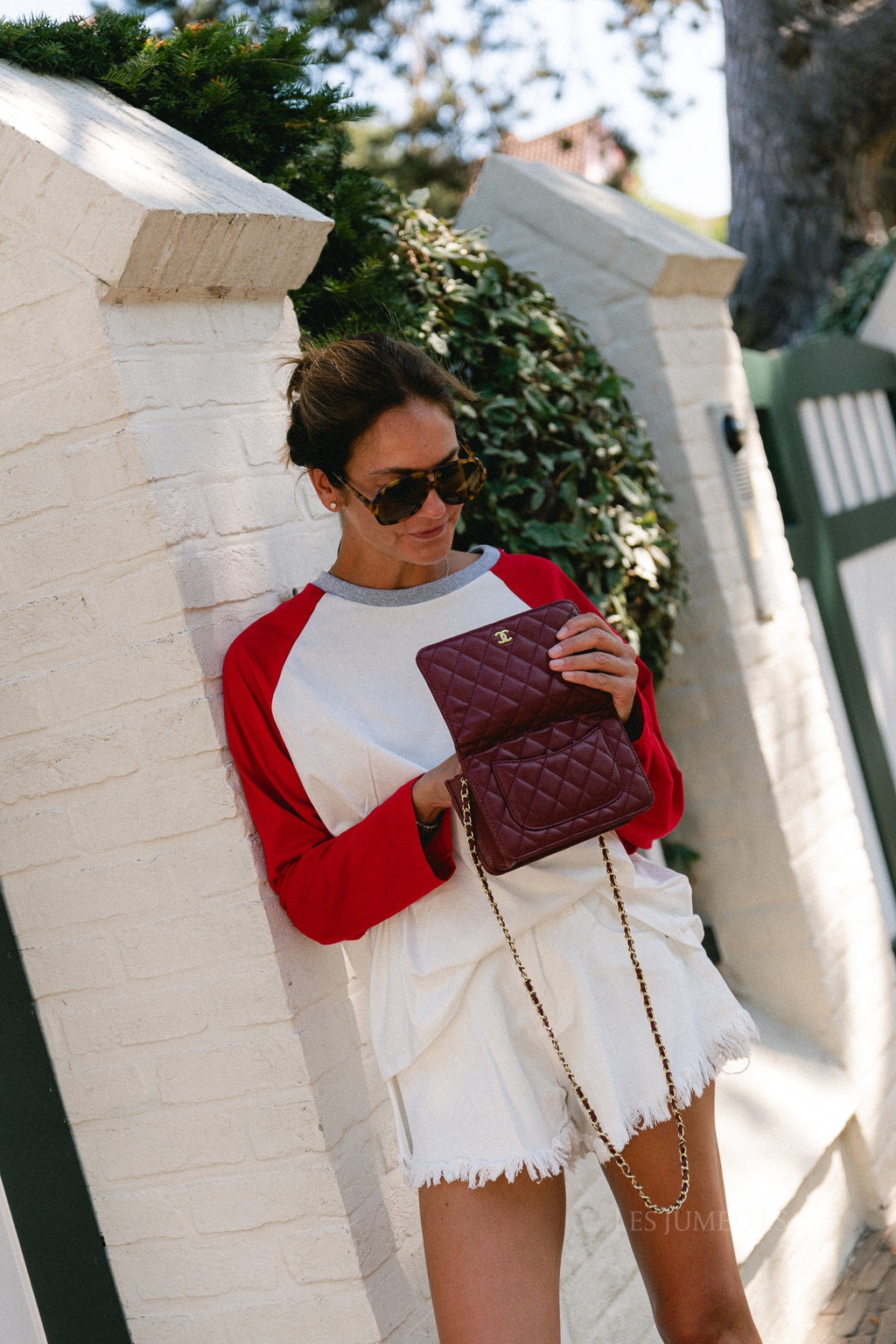 Marie LS shirt white/red