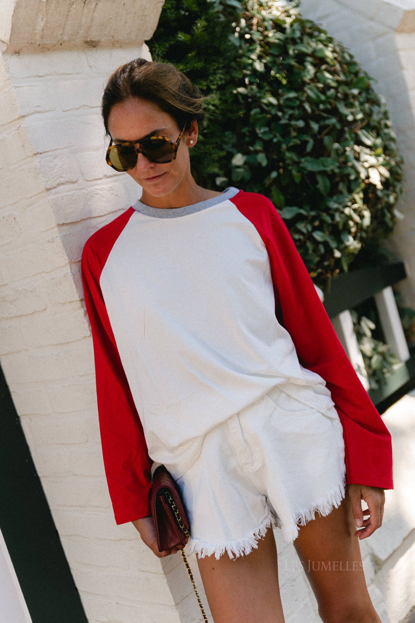 Marie LS shirt white/red
