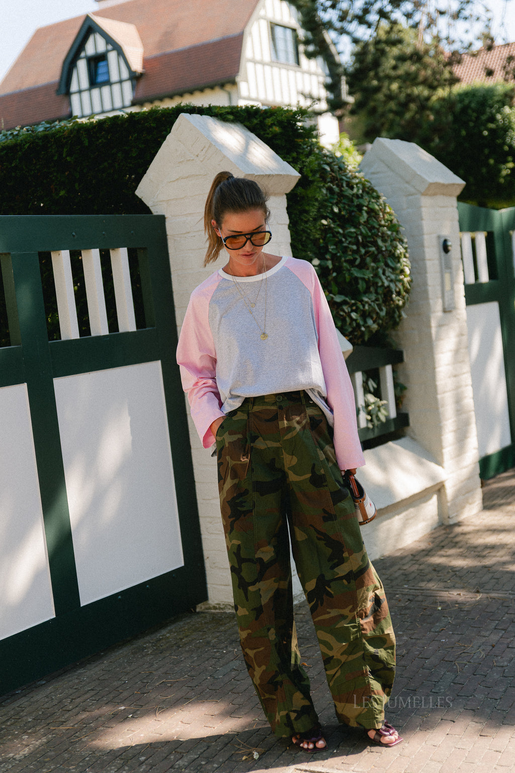 Marie LS shirt grey/pink