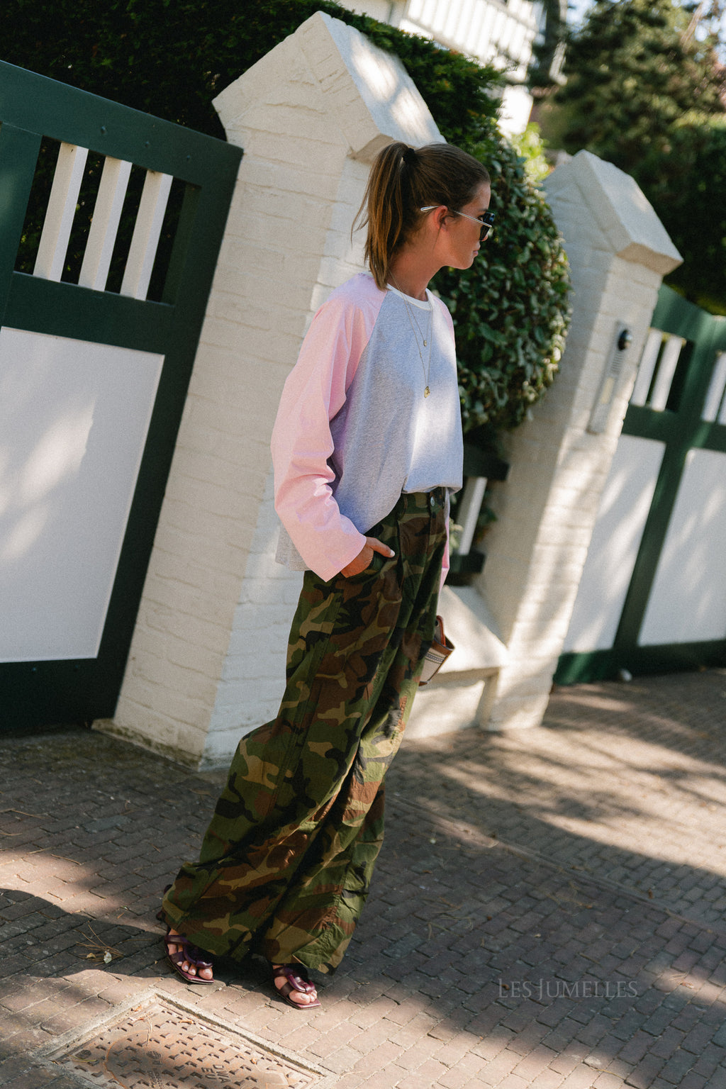 Marie LS shirt grey/pink