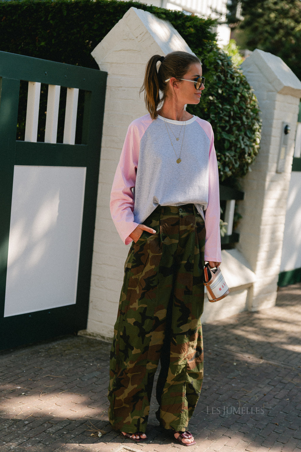Marie LS shirt grey/pink