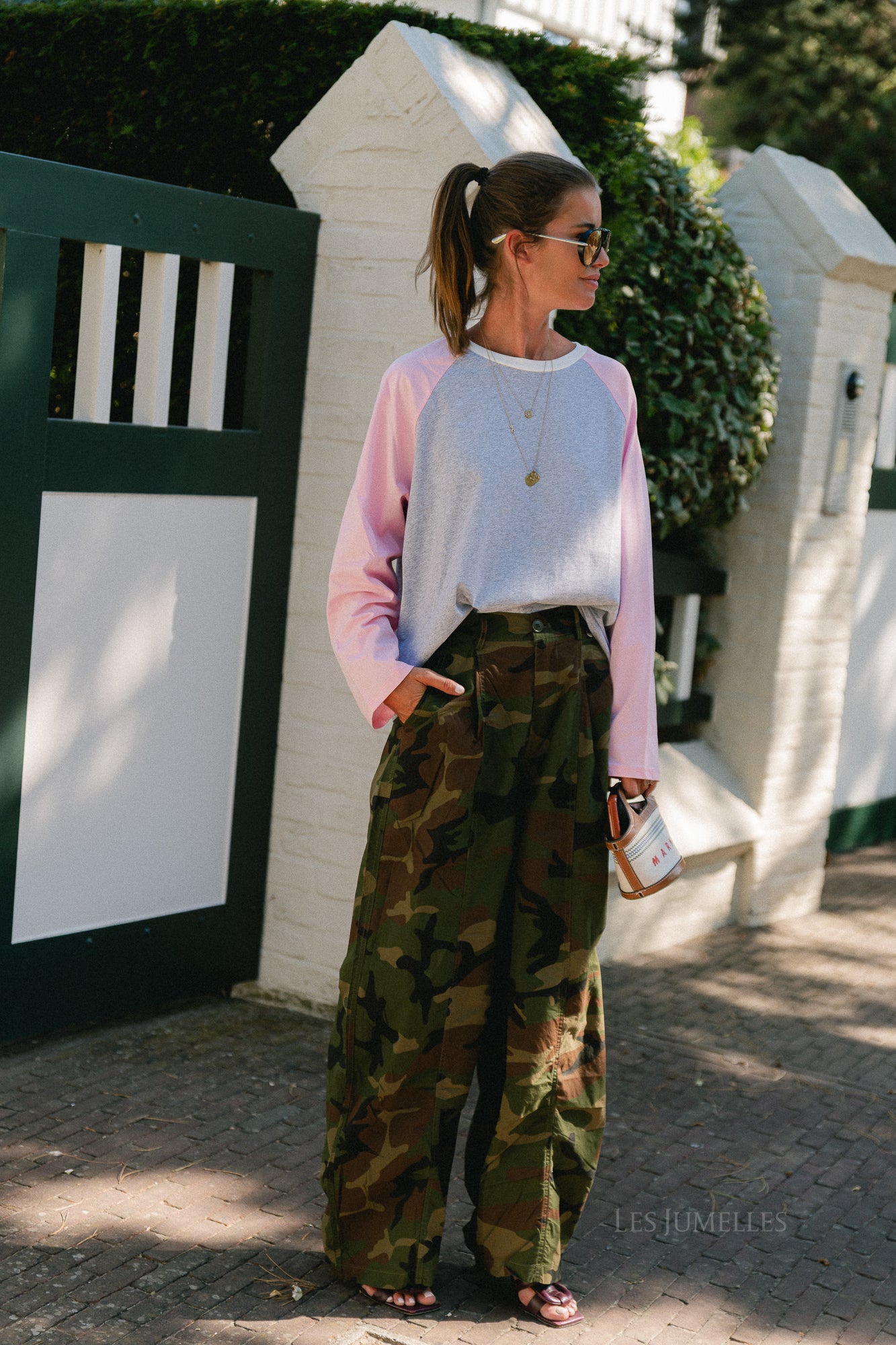 Marie LS shirt grey/pink
