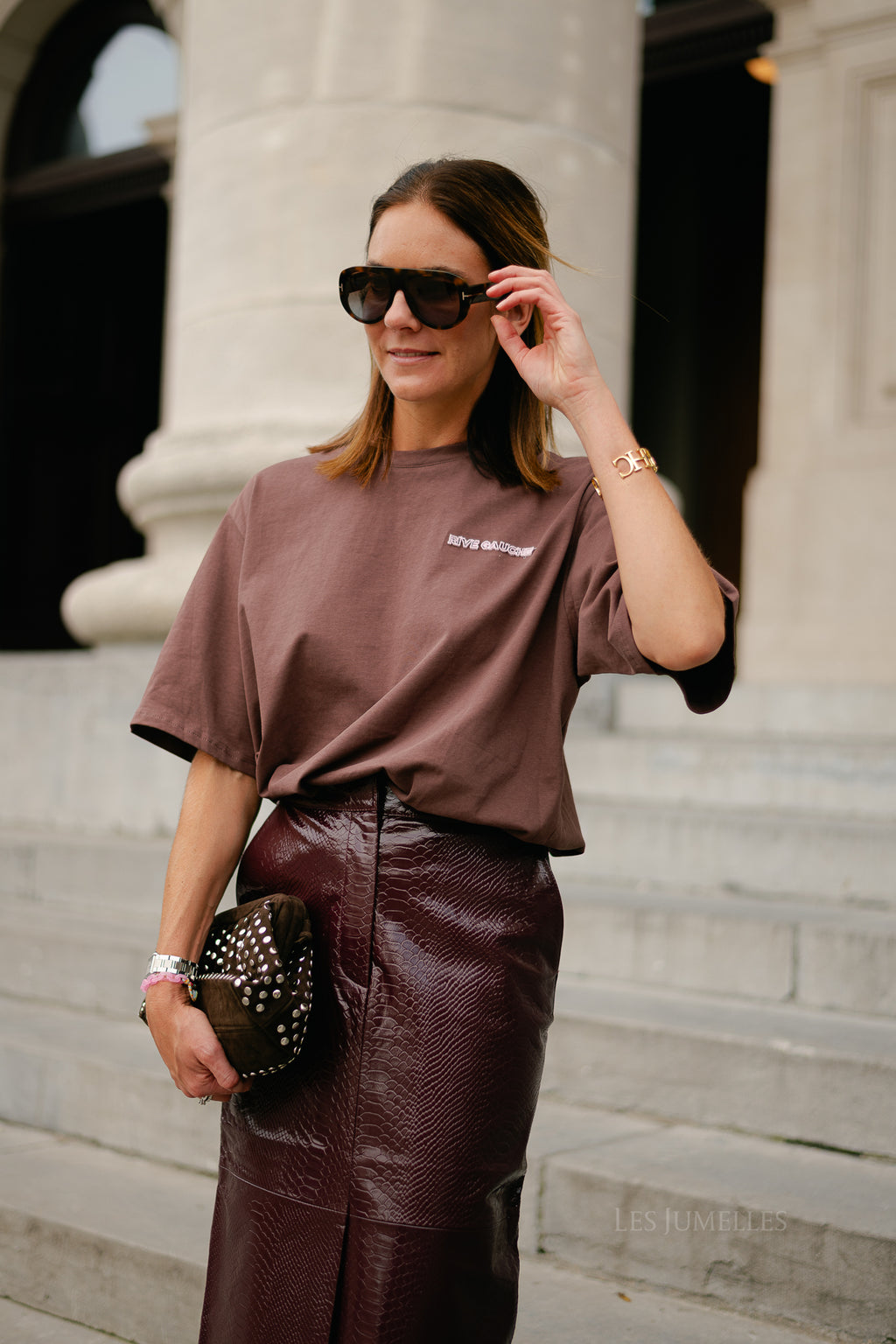 Rive gauche T-shirt brown