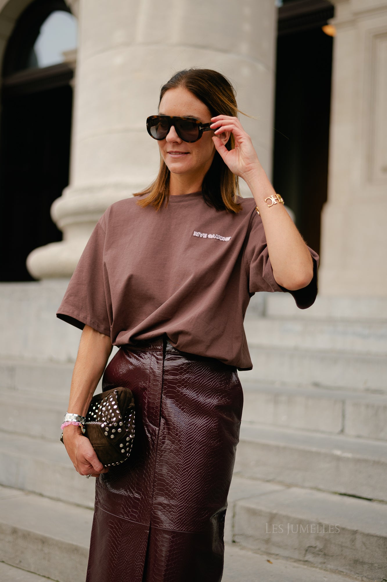 Rive gauche T-shirt brown