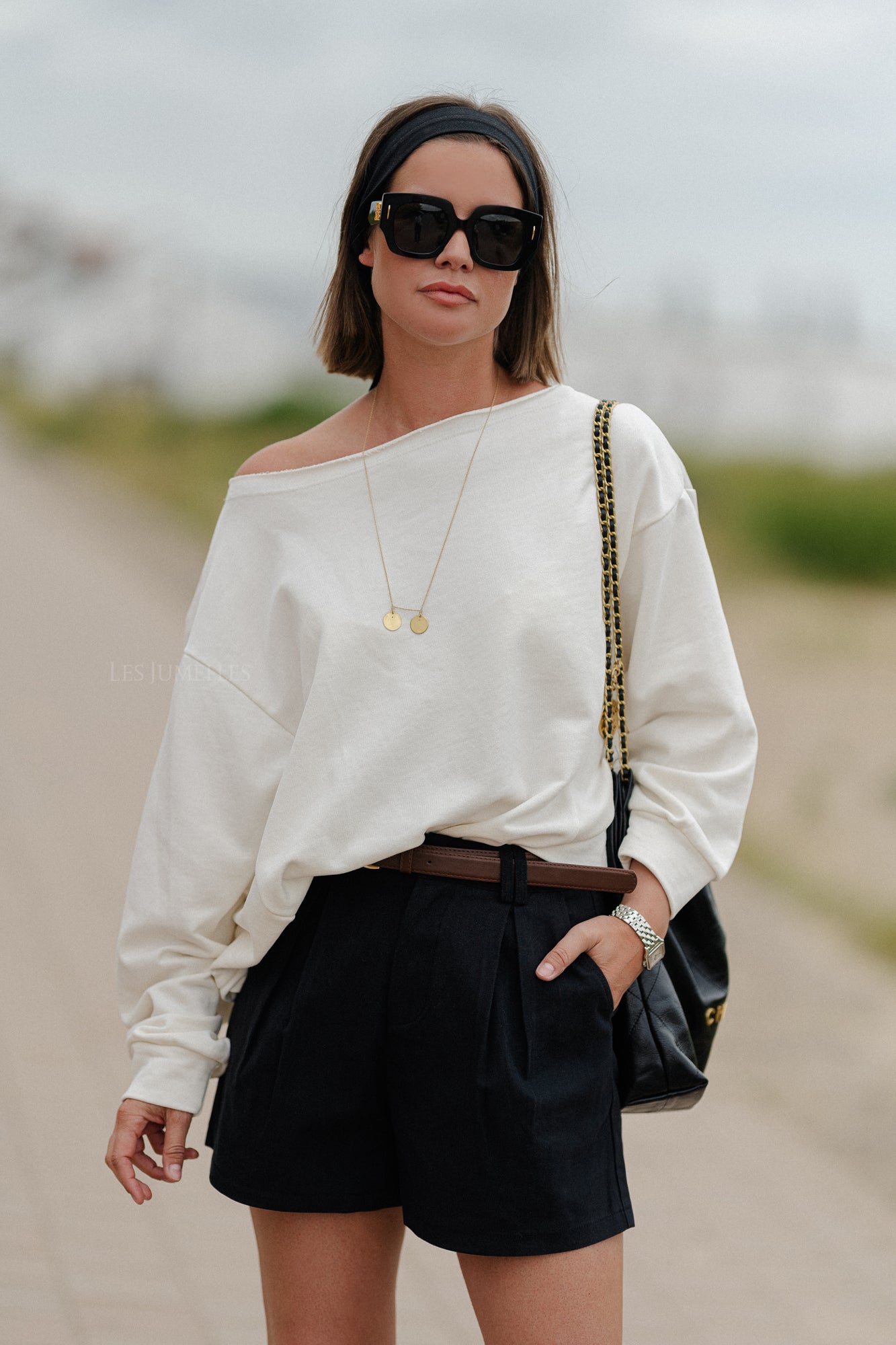 Olga off shoulder sweater ecru