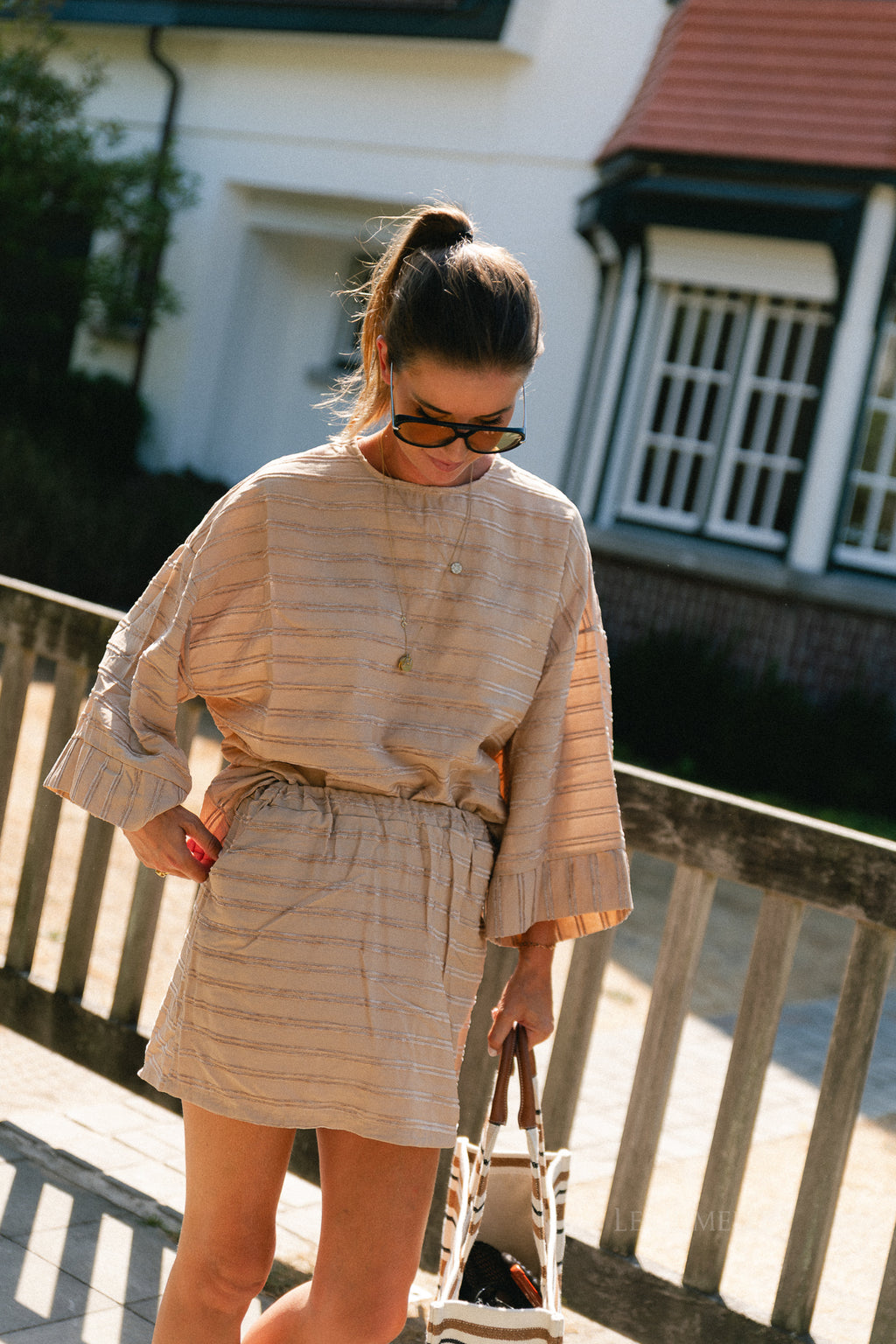 Gigi striped blouse cuban sand