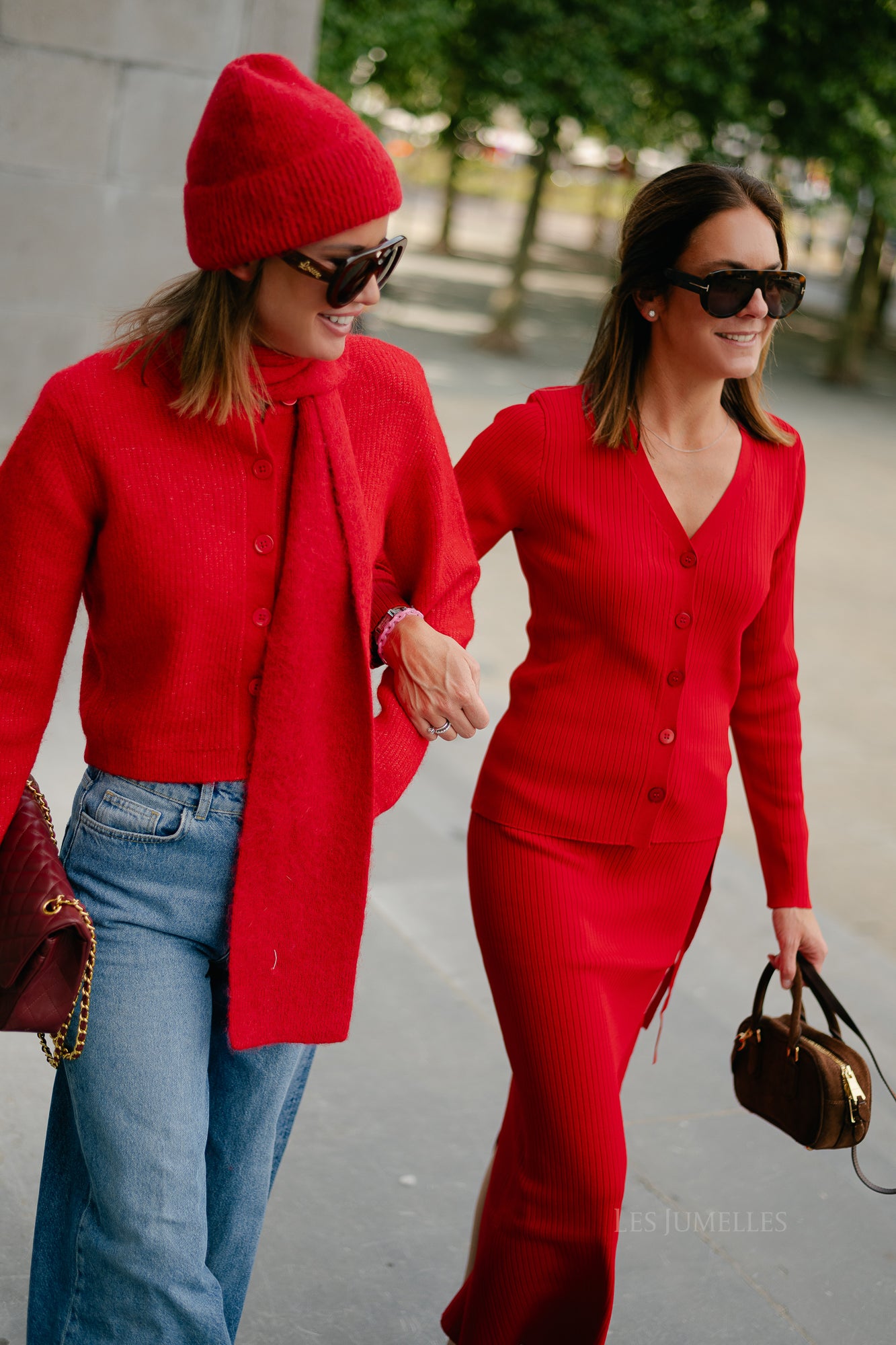SLFSia LS knit cropped cardigan equestrian red