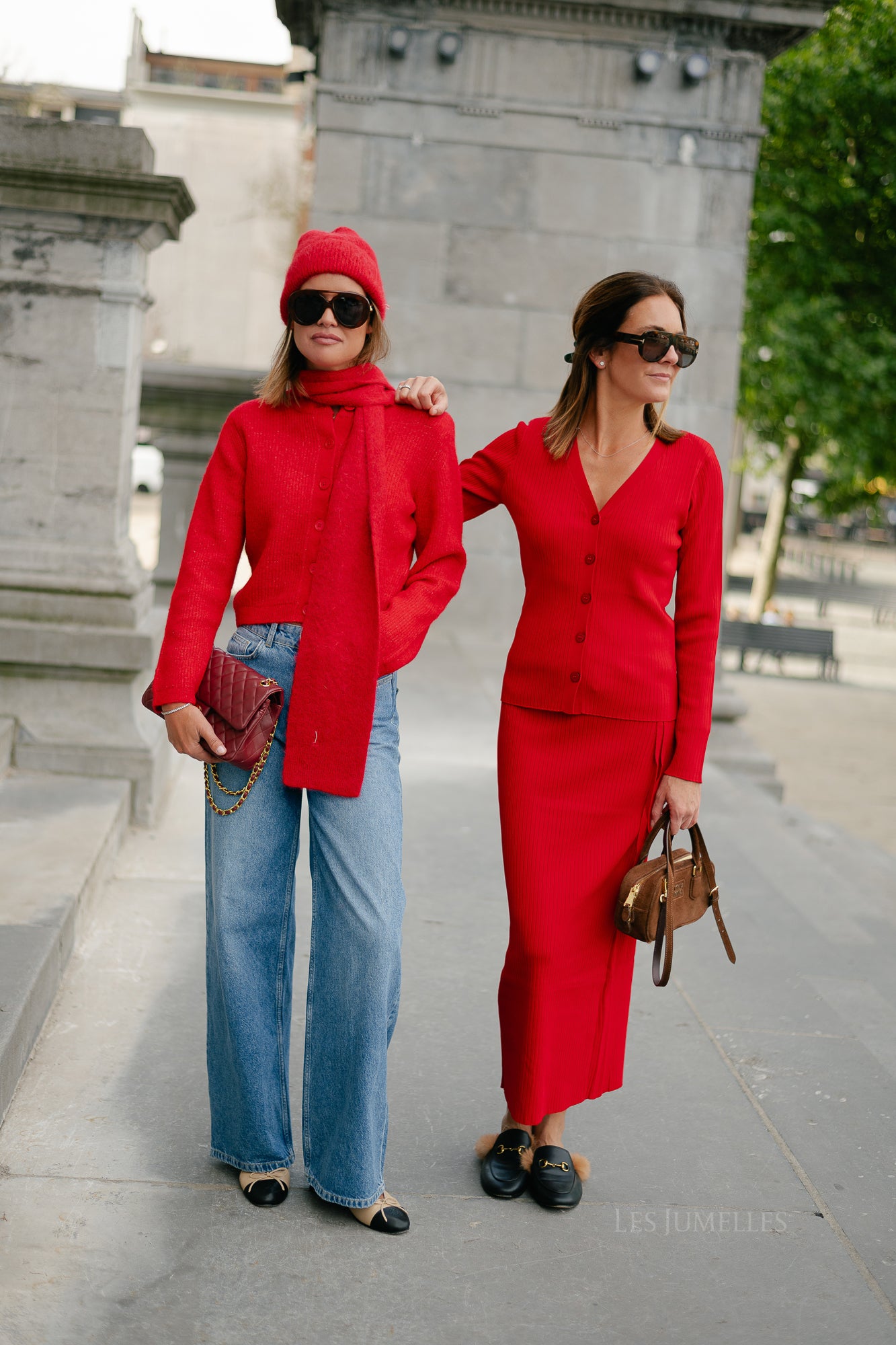 SLFSia LS knit cropped cardigan equestrian red