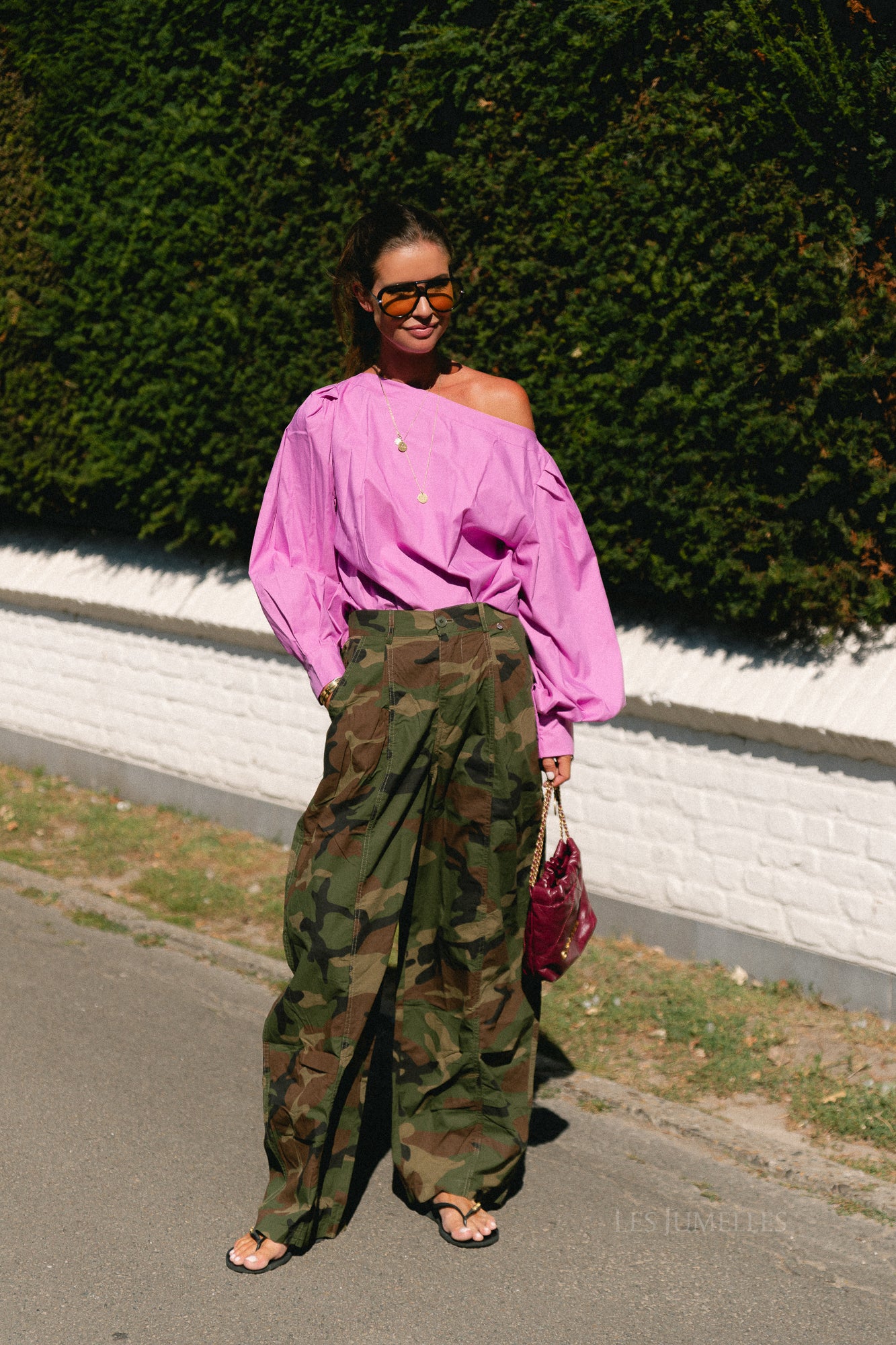 Hannah off-shoulder blouse orchid