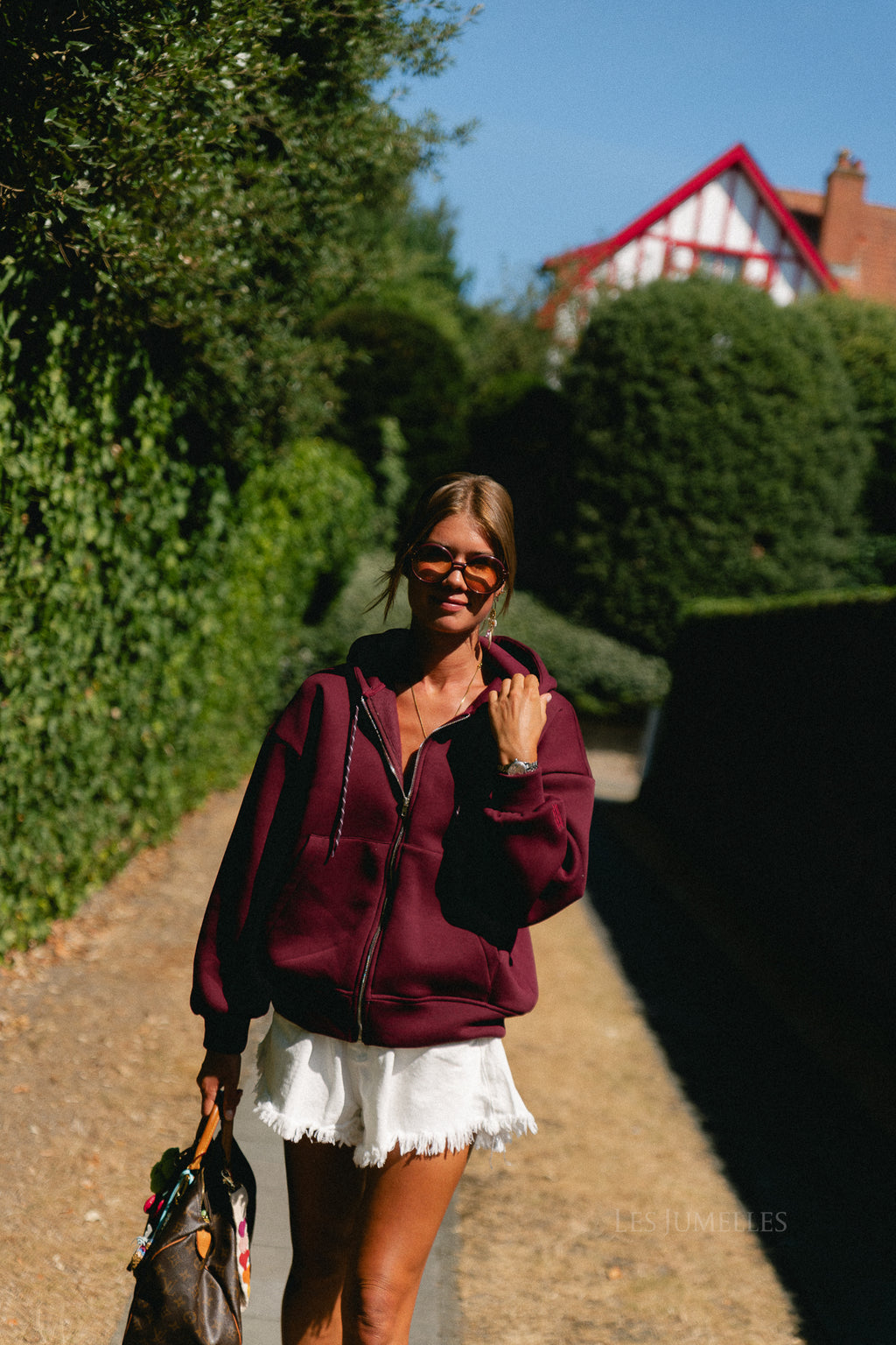 Les Jumelles hooded sweatshirt burgundy