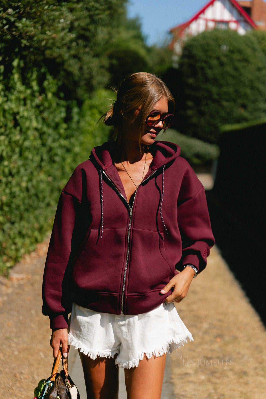 Les Jumelles hooded sweatshirt burgundy