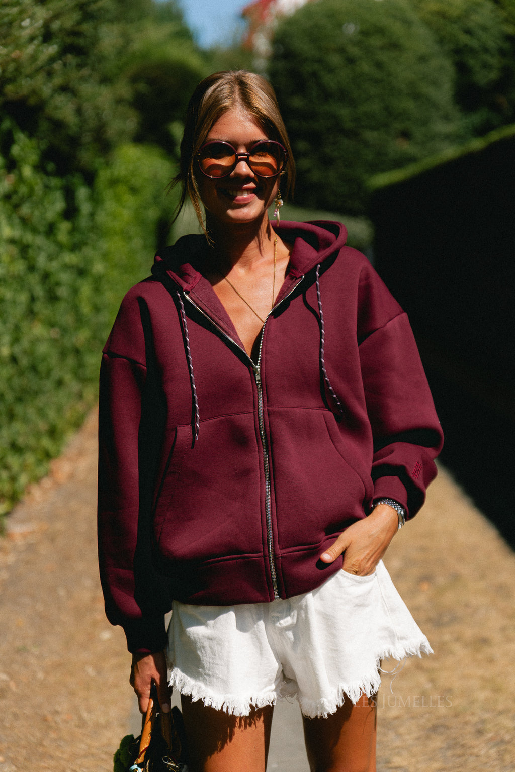 Les Jumelles hooded sweatshirt burgundy