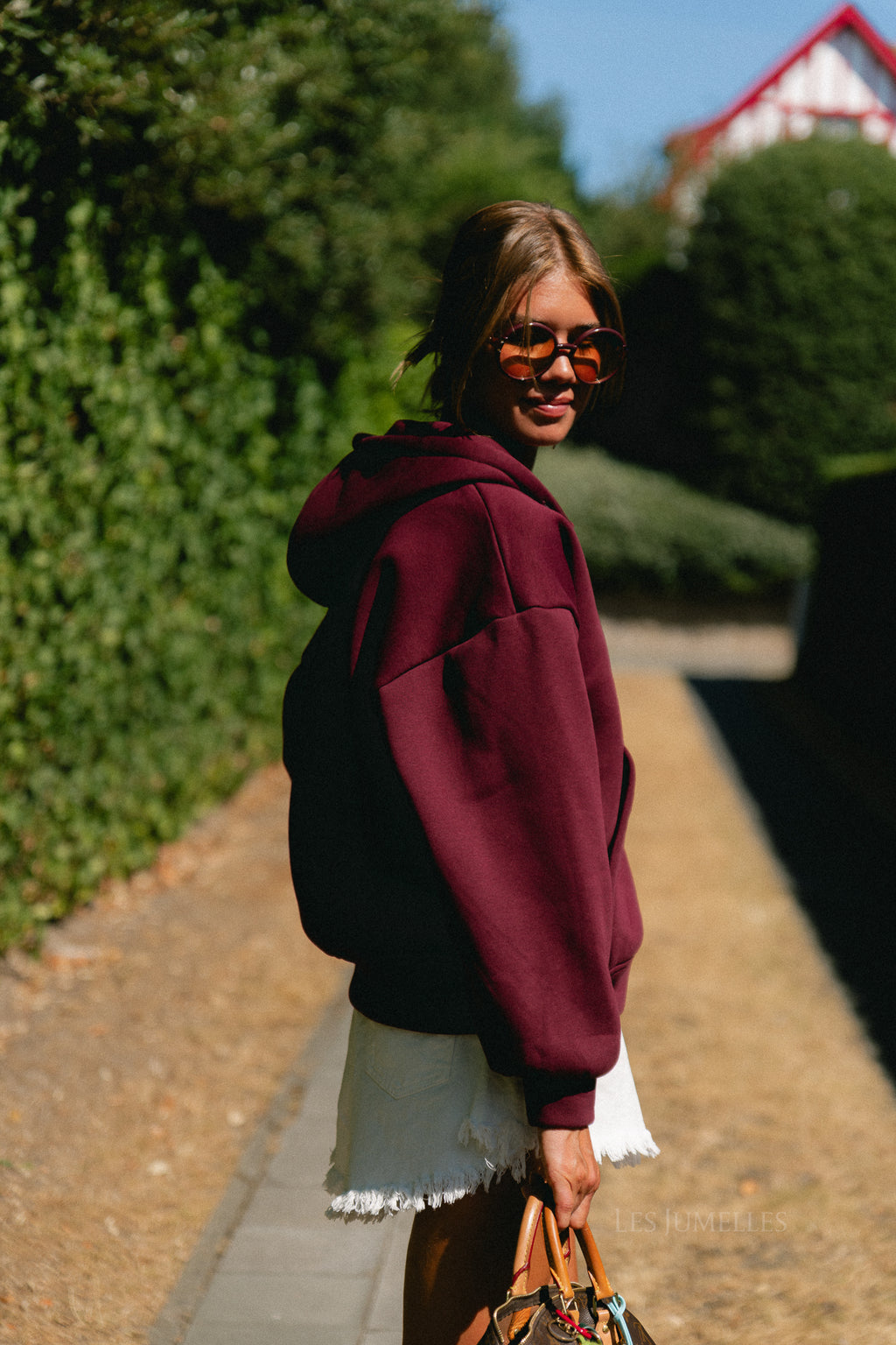 Les Jumelles hooded sweatshirt burgundy