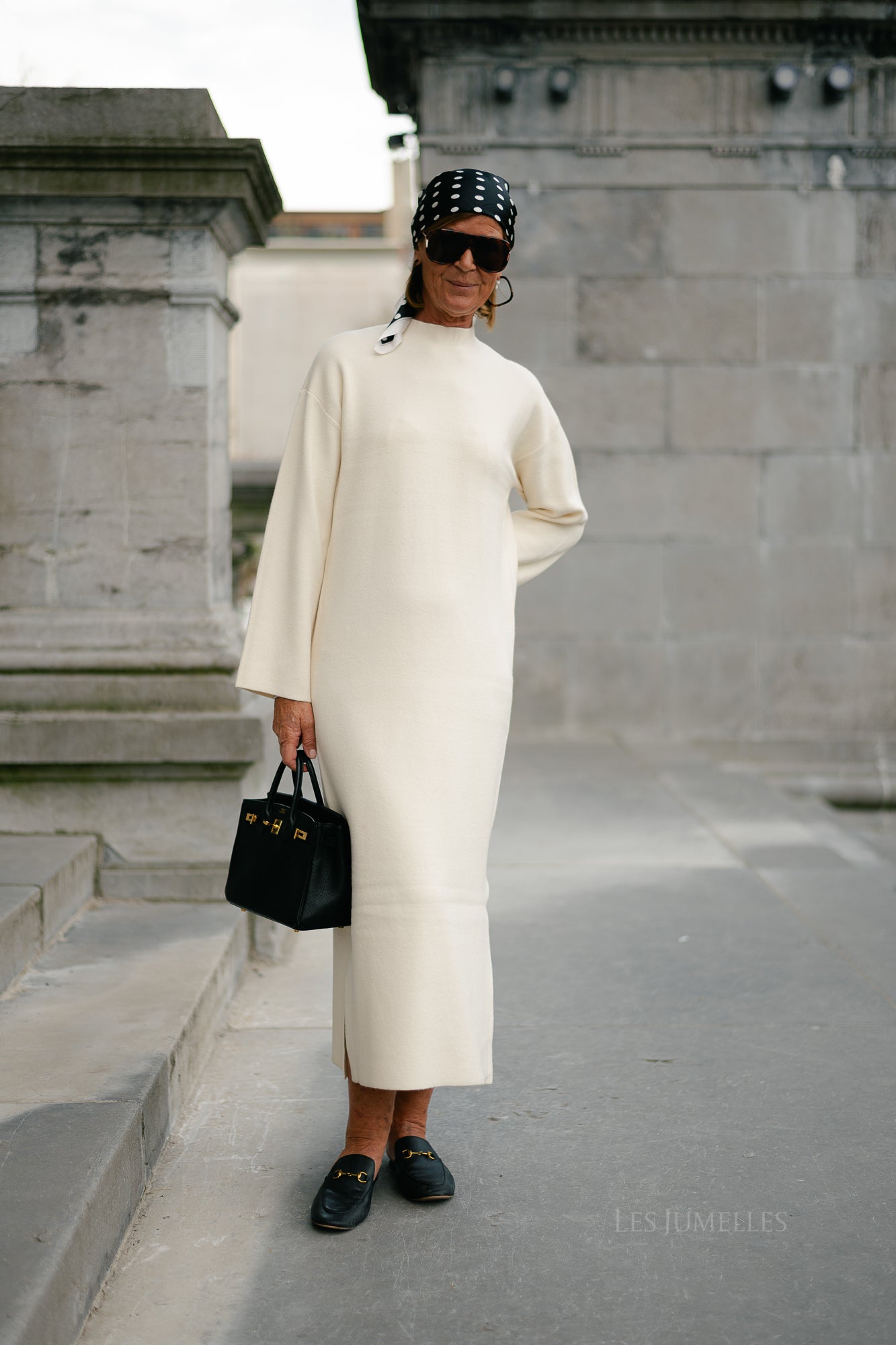 YASElma LS long knit dress birch
