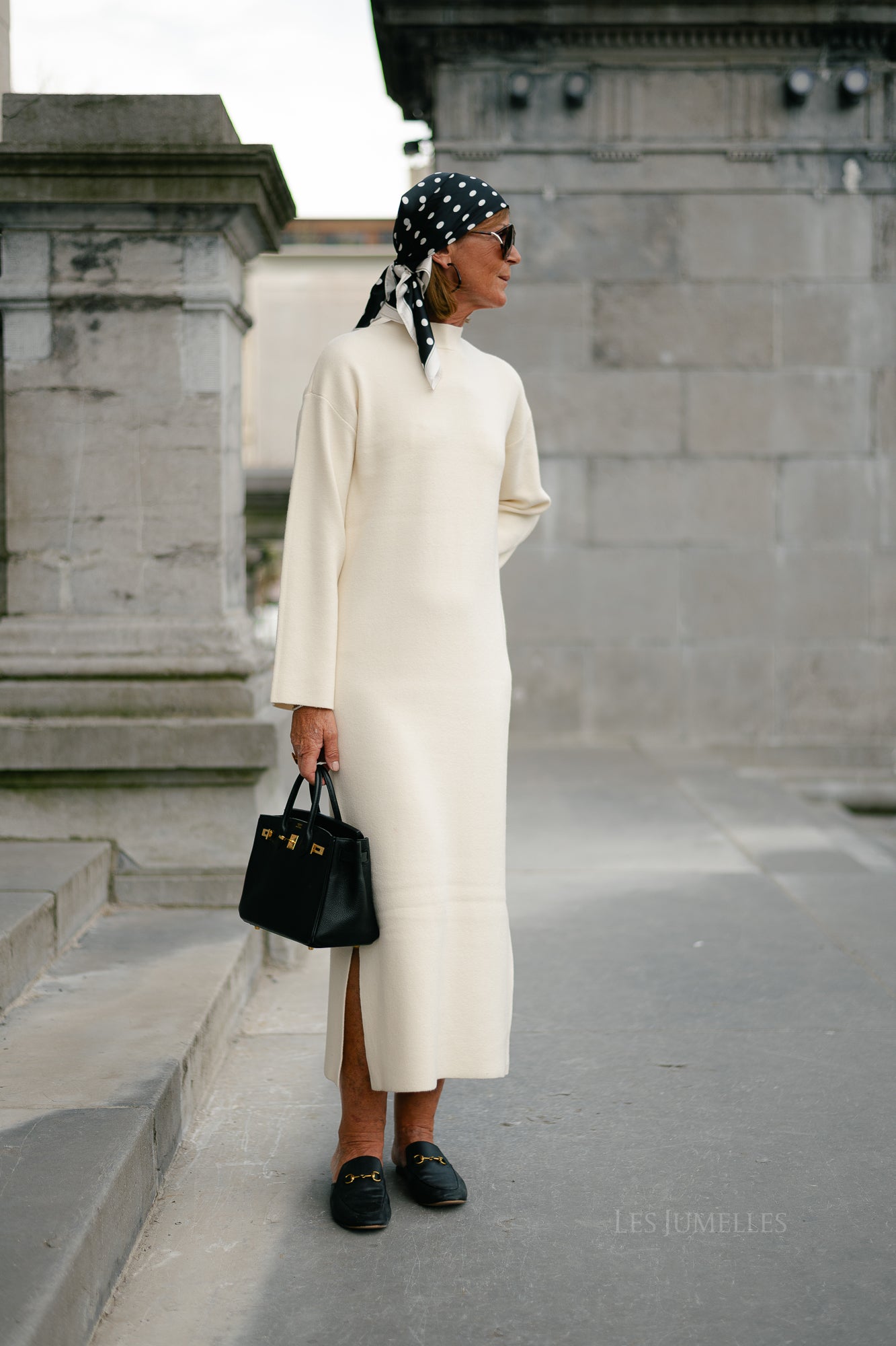 YASElma LS long knit dress birch