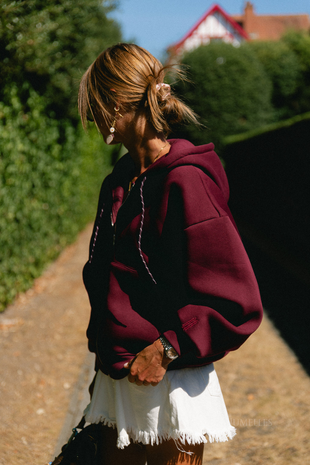 Les Jumelles hooded sweatshirt burgundy