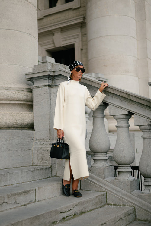 YASElma LS long knit dress birch