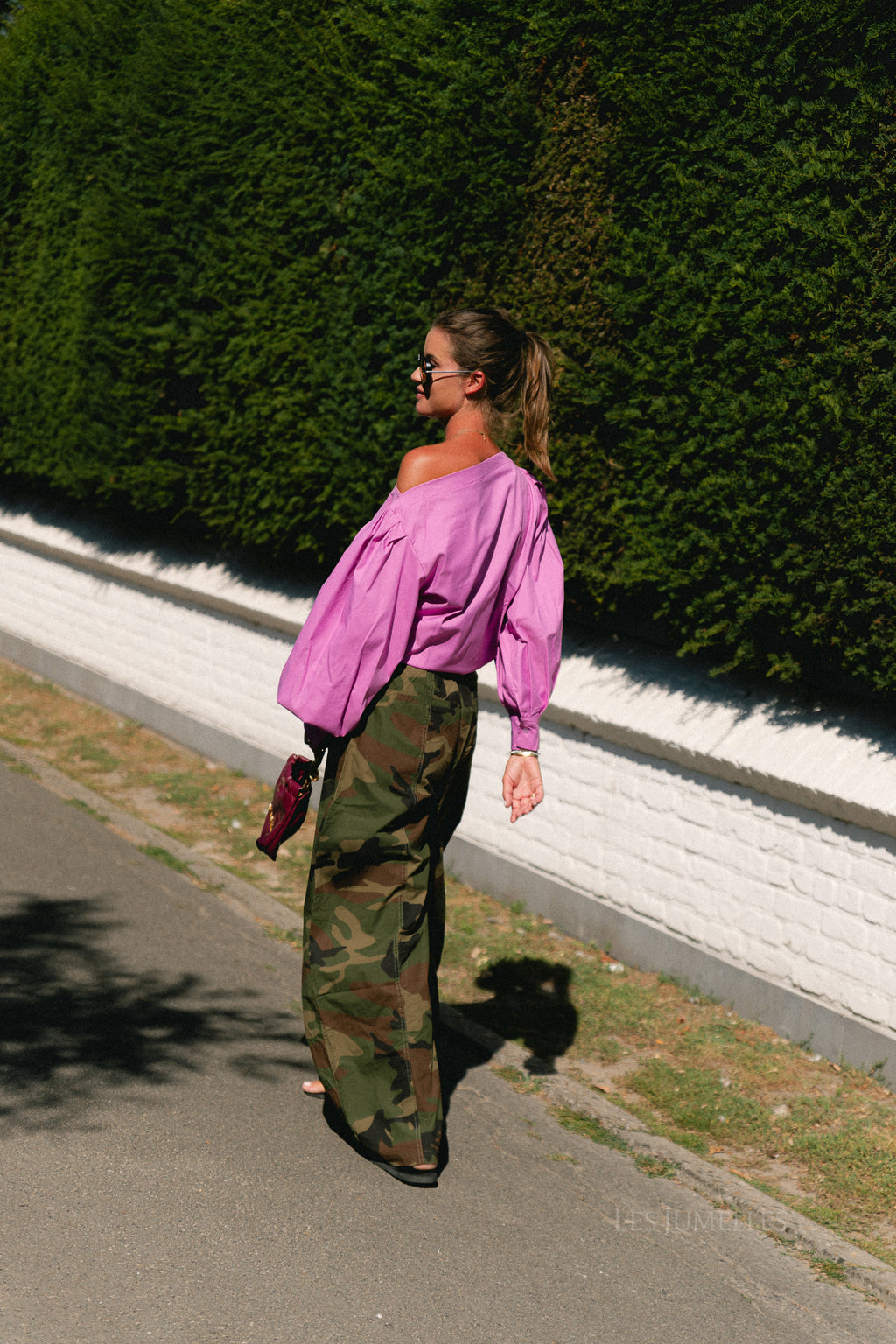 Hannah off-shoulder blouse orchid