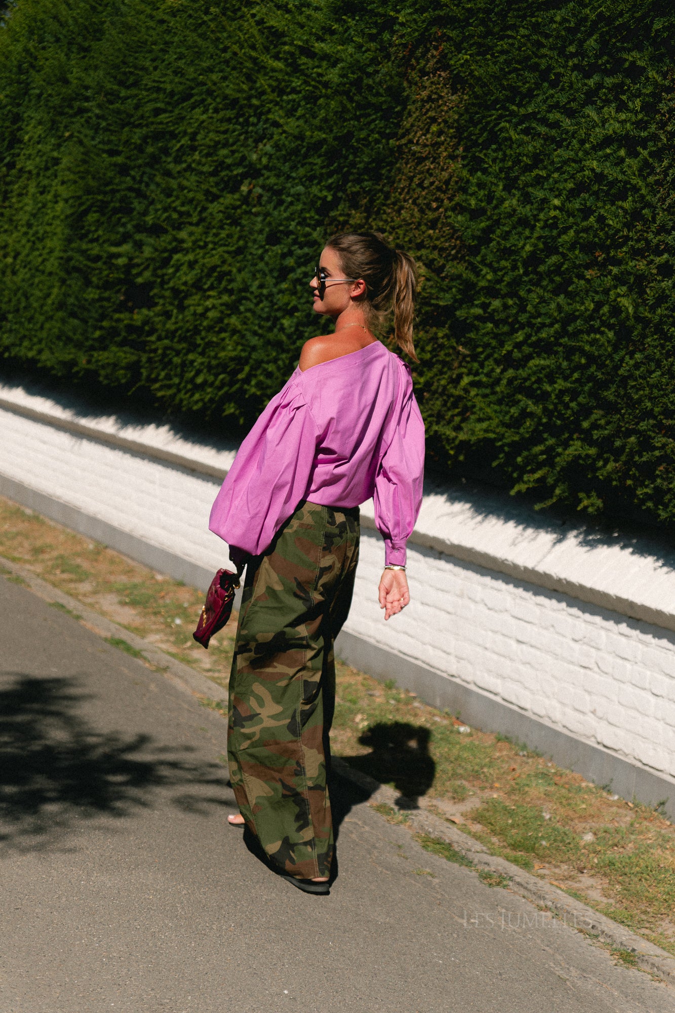 Hannah off-shoulder blouse orchid
