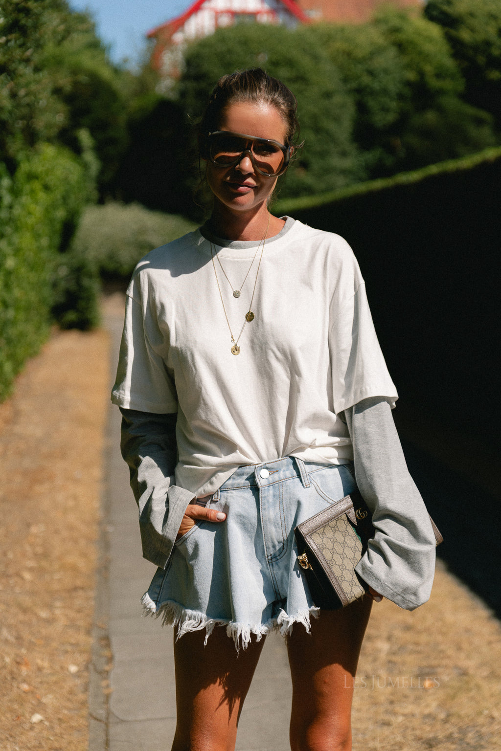 Isabeau LS T-shirt ecru/grey