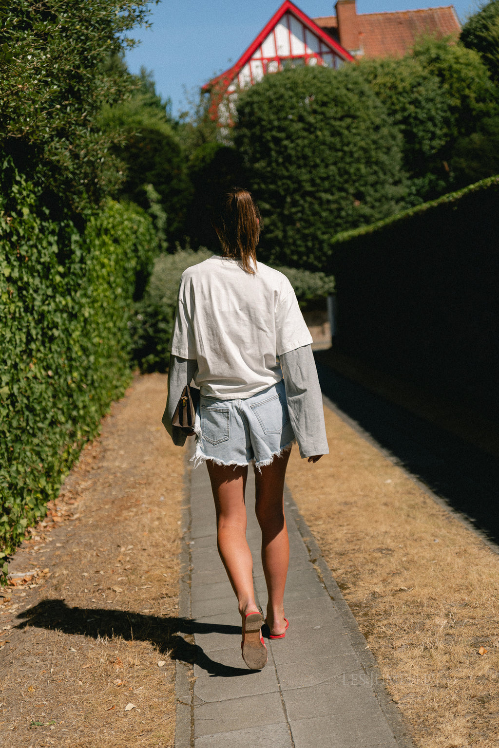 Isabeau LS T-shirt ecru/grey